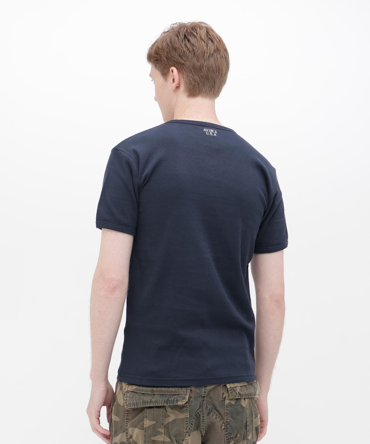 《DAILY/デイリー》RIB S/S V-NECK T-SHIRT/リブ 半袖 ブイネック Tシャツ  デイリーウェア