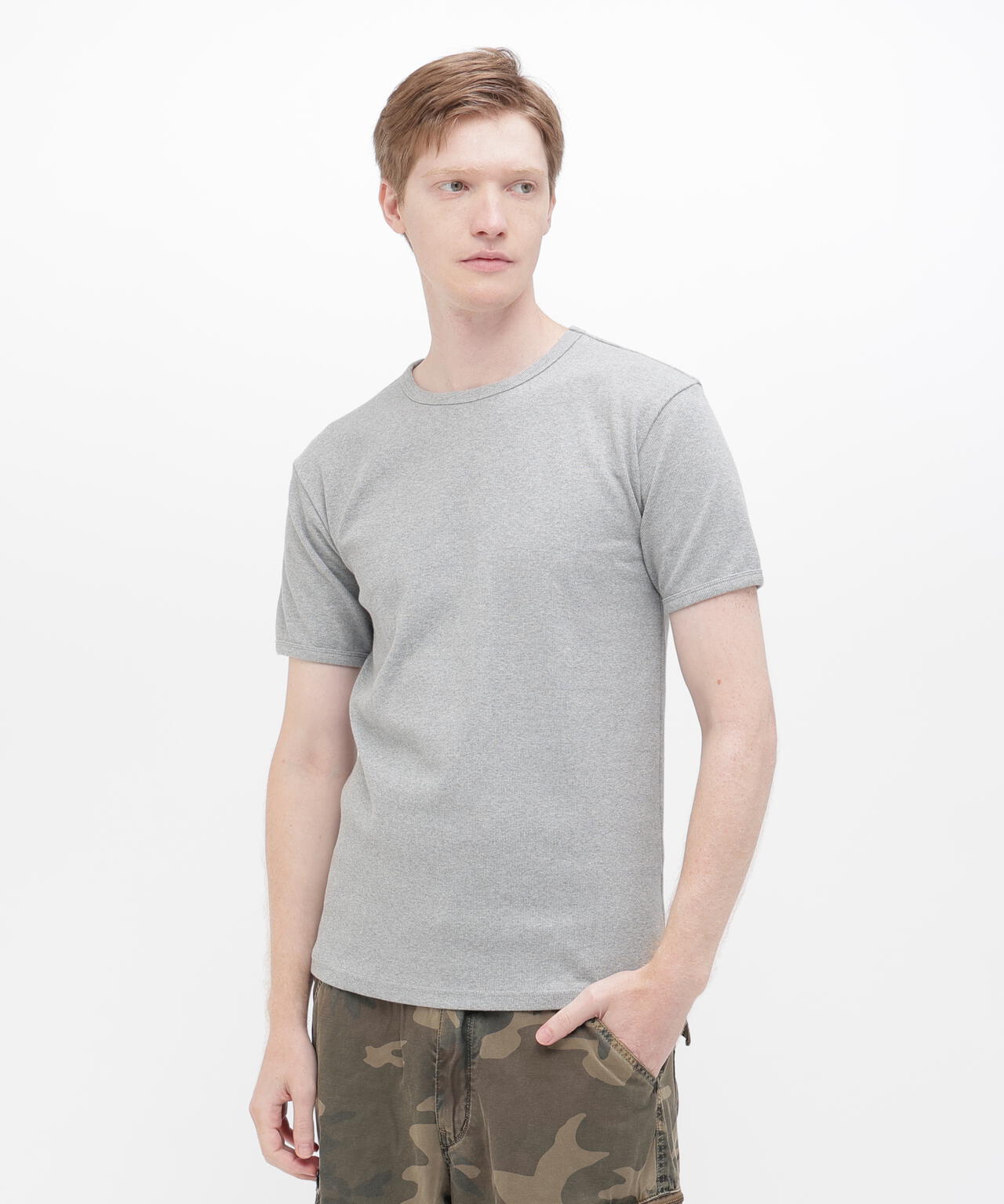 《DAILY/デイリー》RIB S/S CREW NECK T-SHIRT