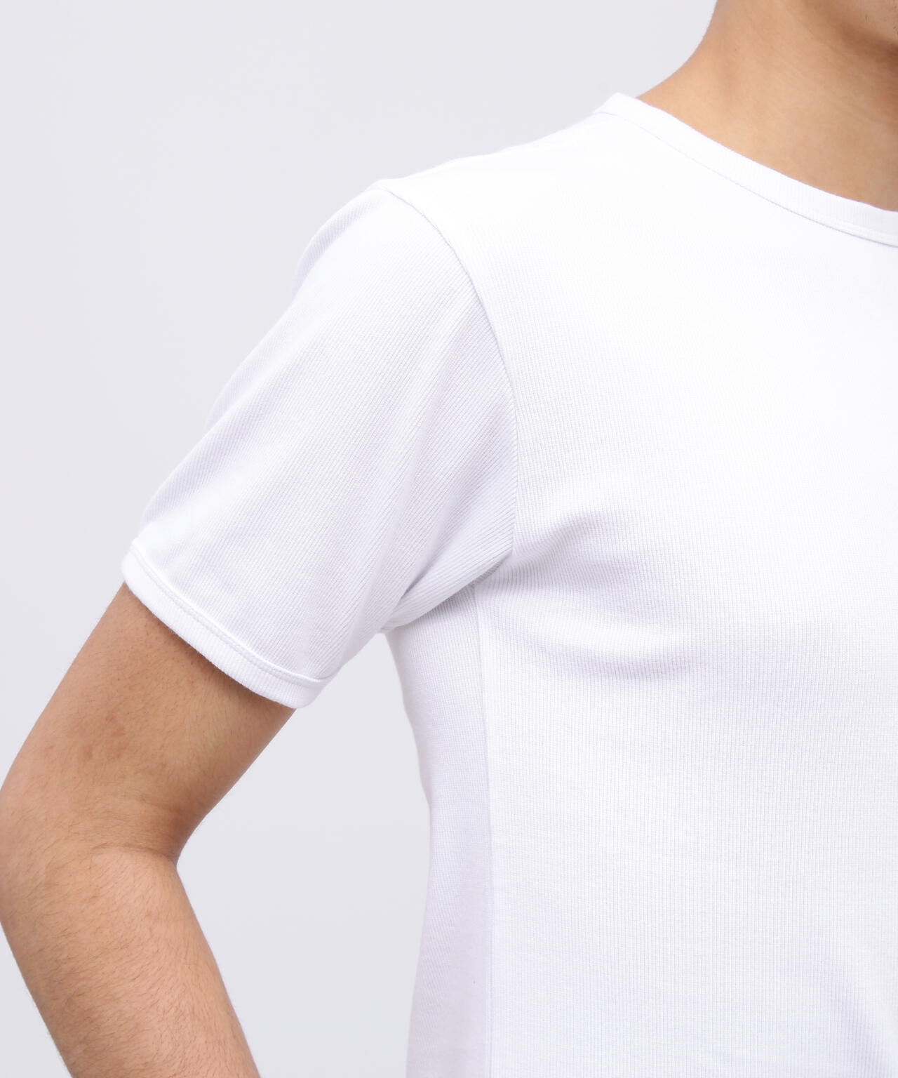 《DAILY/デイリー》RIB S/S CREW NECK T-SHIRT