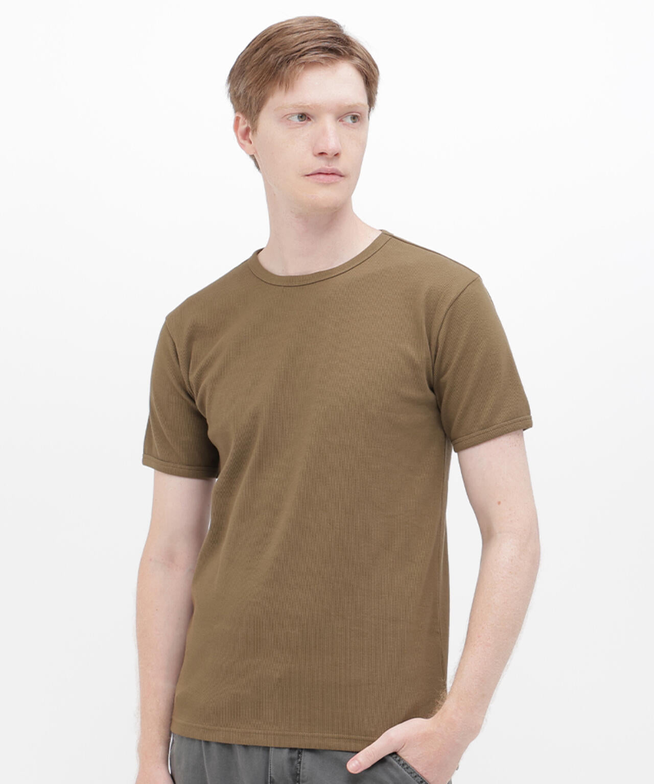 《DAILY/デイリー》RIB S/S CREW NECK T-SHIRT
