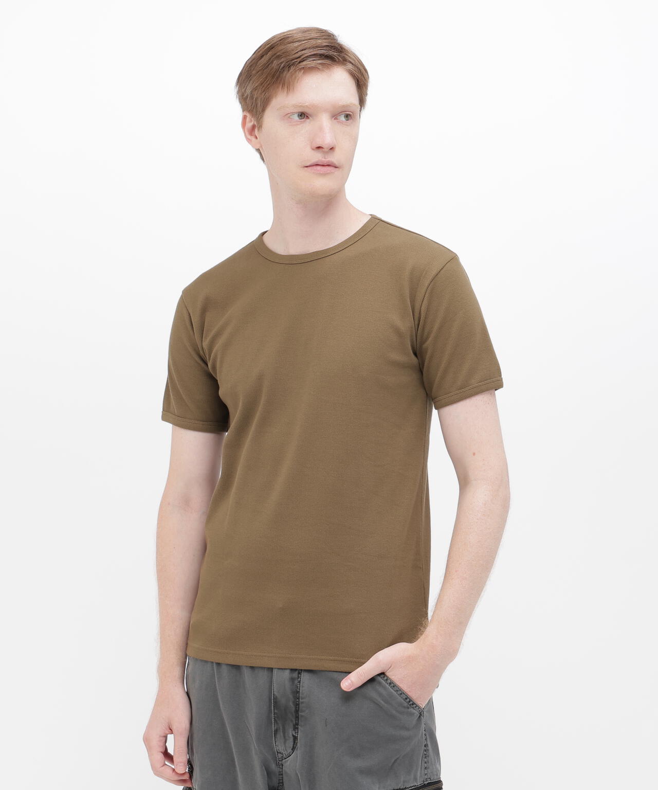 《DAILY/デイリー》RIB S/S CREW NECK T-SHIRT