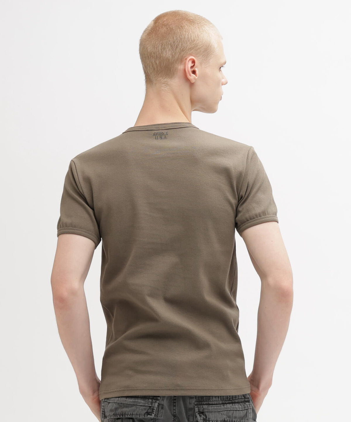 《DAILY/デイリー》RIB S/S HENLEY NECK T-SHIRT
