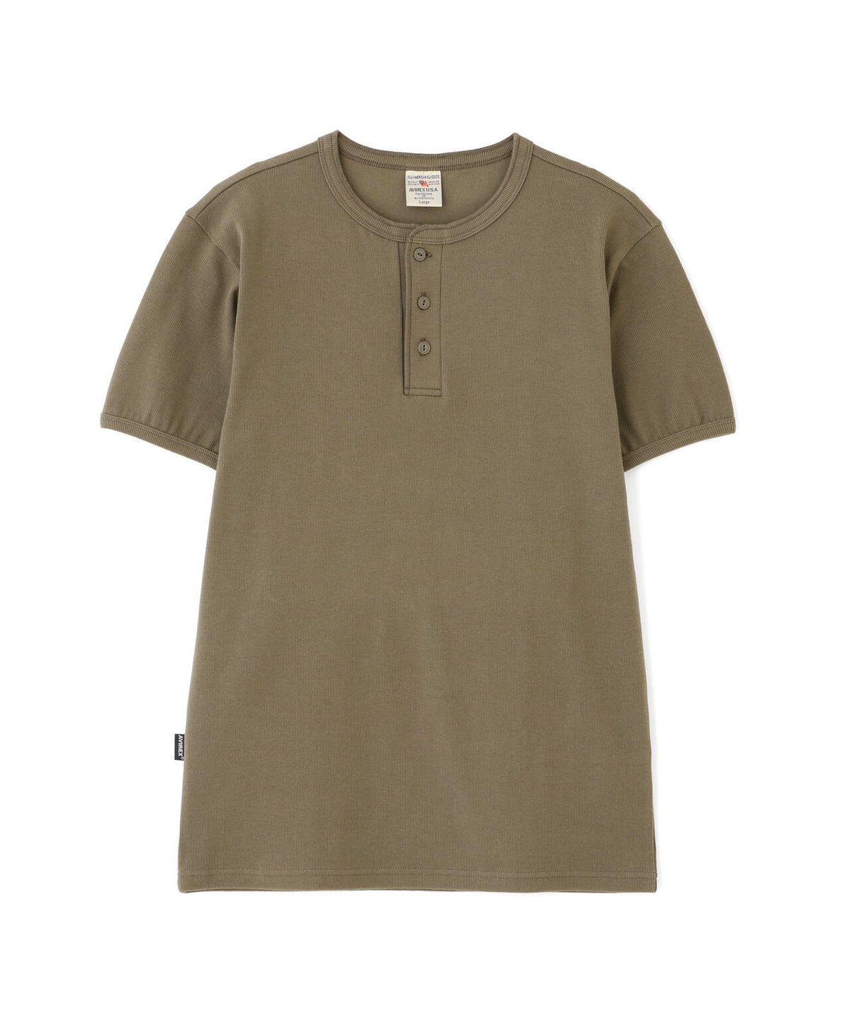 《DAILY/デイリー》RIB S/S HENLEY NECK T-SHIRT