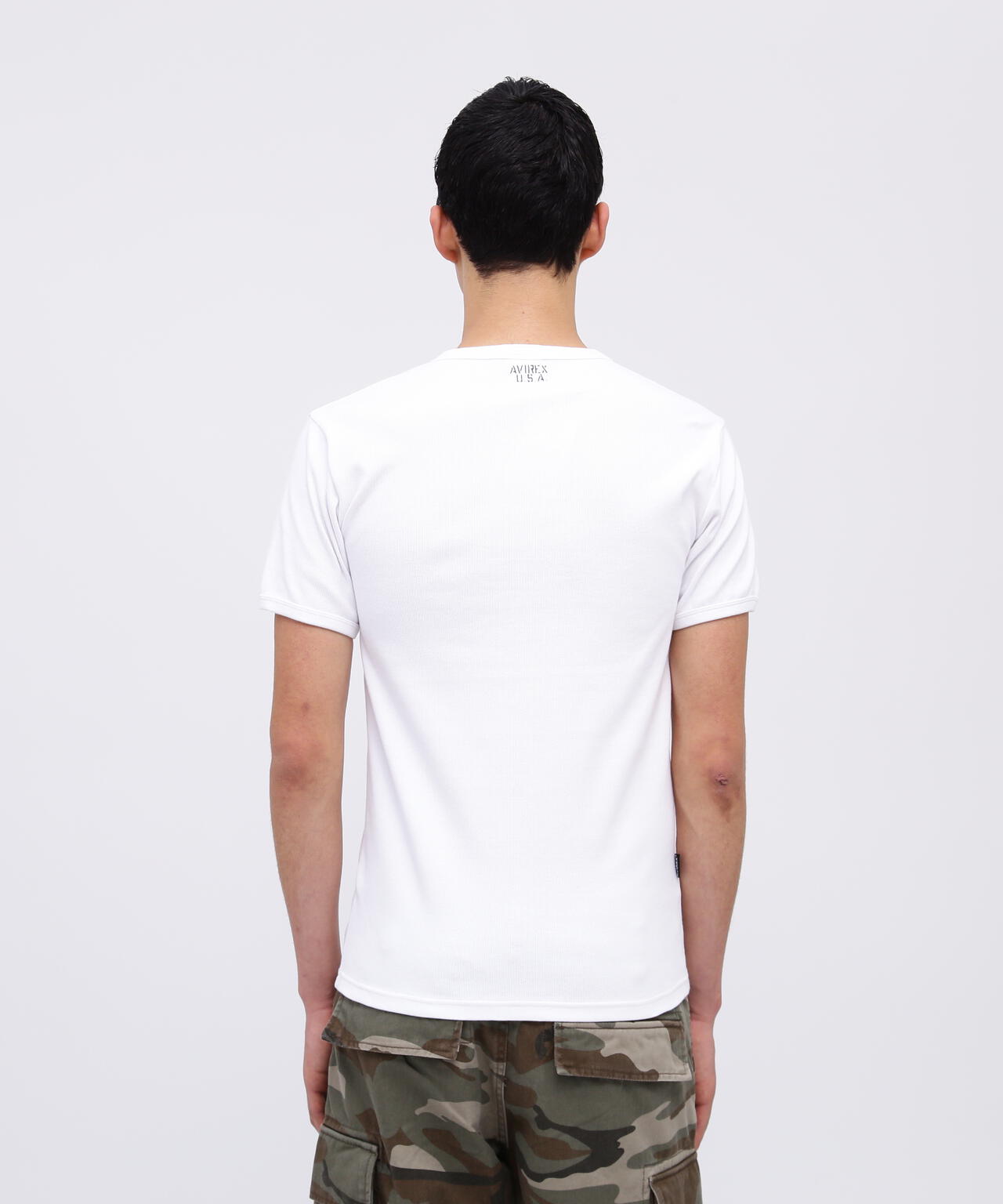 《DAILY/デイリー》RIB S/S HENLEY NECK T-SHIRT