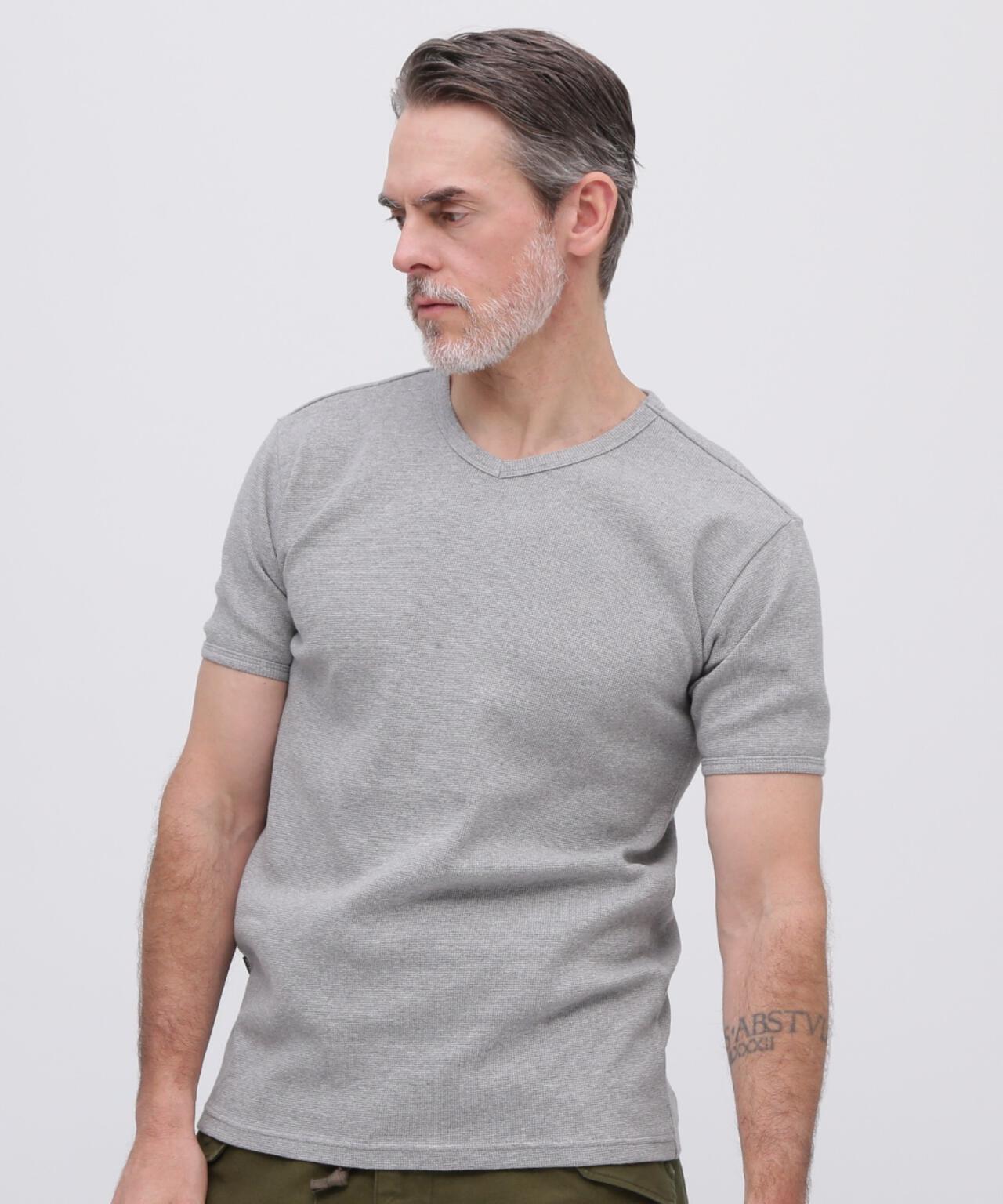 《DAILY/デイリー》MINI WAFFLE S/S V-NECK T-SHIRT/ミニワッフル 半袖 ブイネック Tシャツ