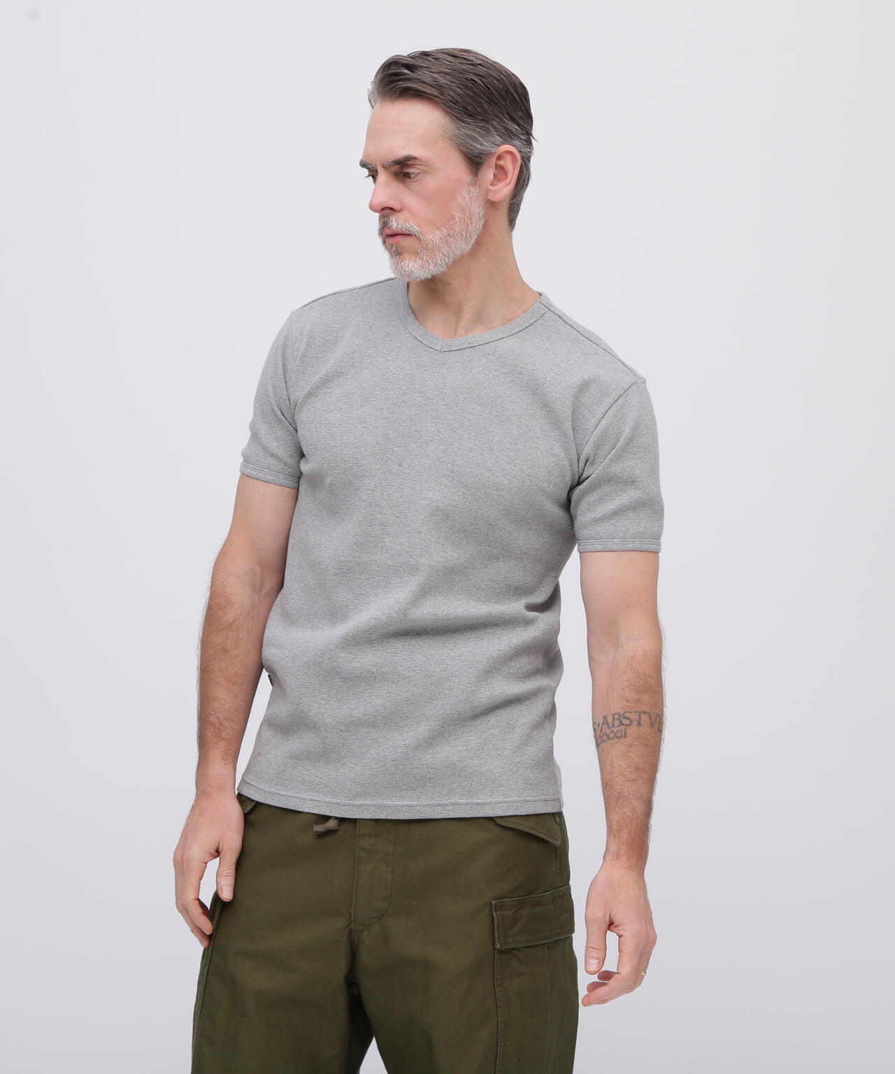 《DAILY/デイリー》MINI WAFFLE S/S V-NECK T-SHIRT/ミニワッフル 半袖 ブイネック Tシャツ
