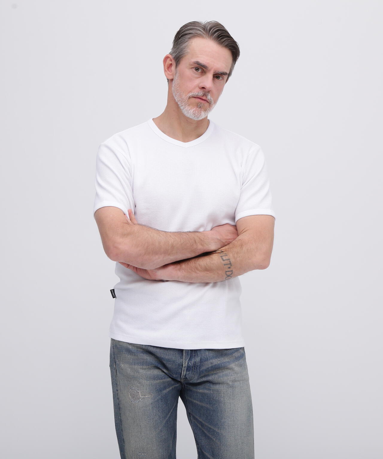《DAILY/デイリー》MINI WAFFLE S/S V-NECK T-SHIRT/ミニワッフル 半袖 ブイネック Tシャツ