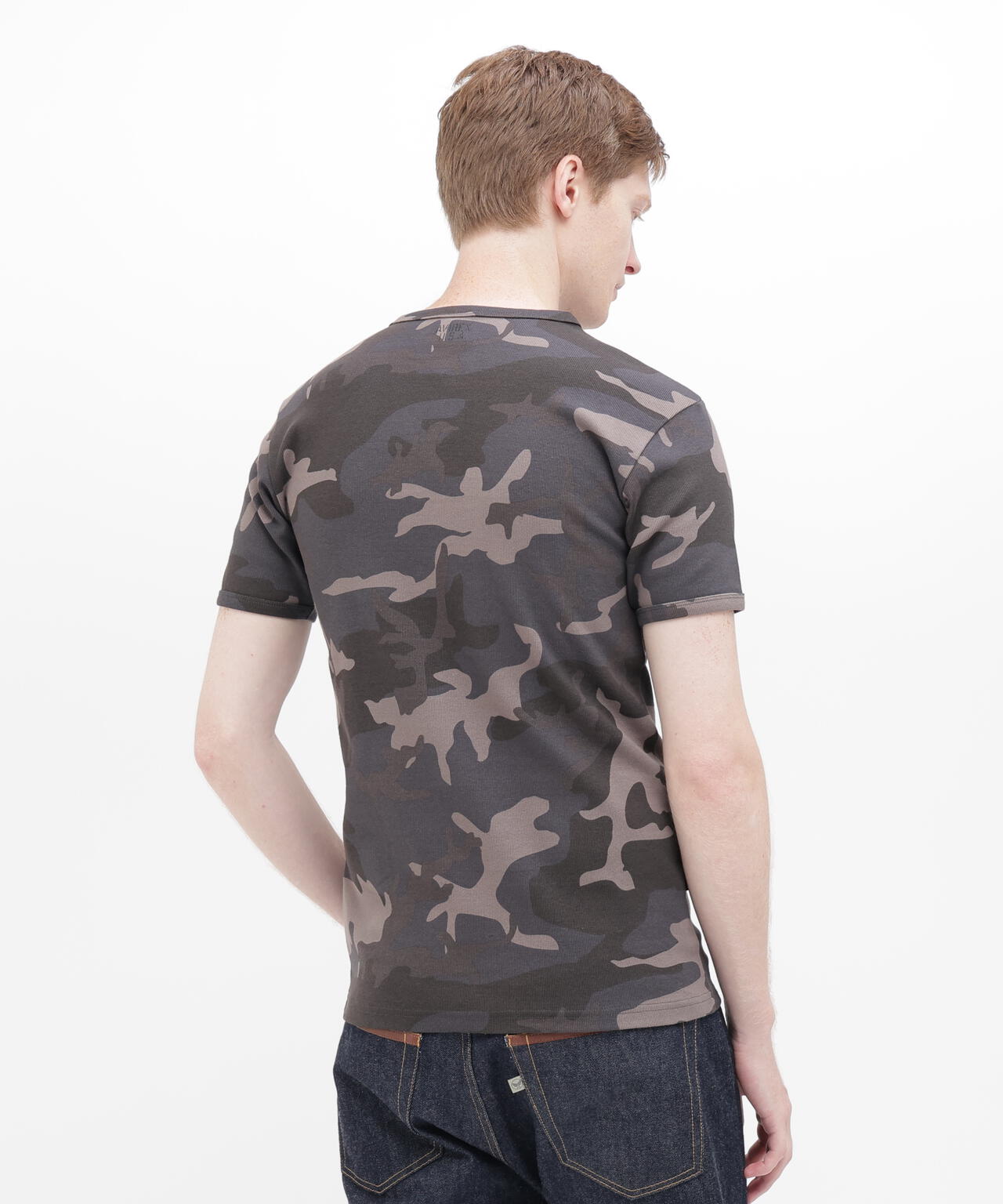 《DAILY/デイリー》RIB SHORT SLEEVE CREW NECK T-SHIRT ”CAMOUFLAGE”