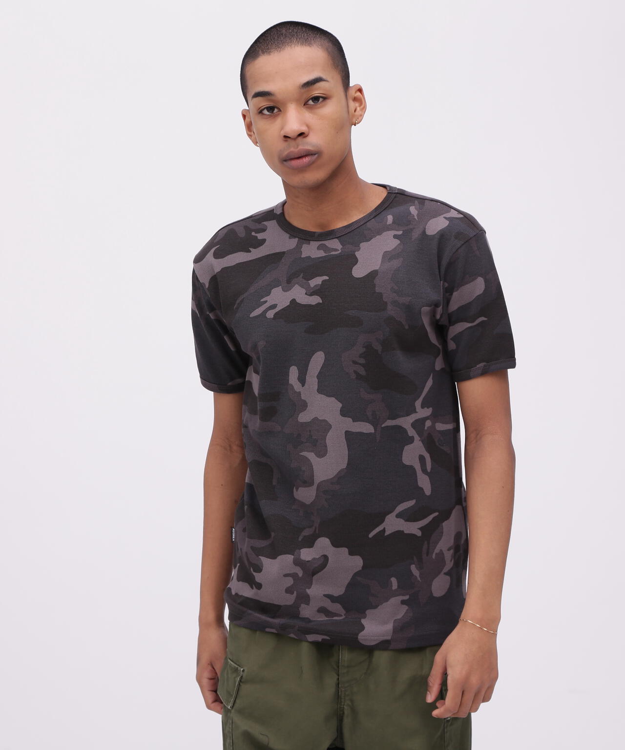 《DAILY/デイリー》RIB SHORT SLEEVE CREW NECK T-SHIRT ”CAMOUFLAGE”