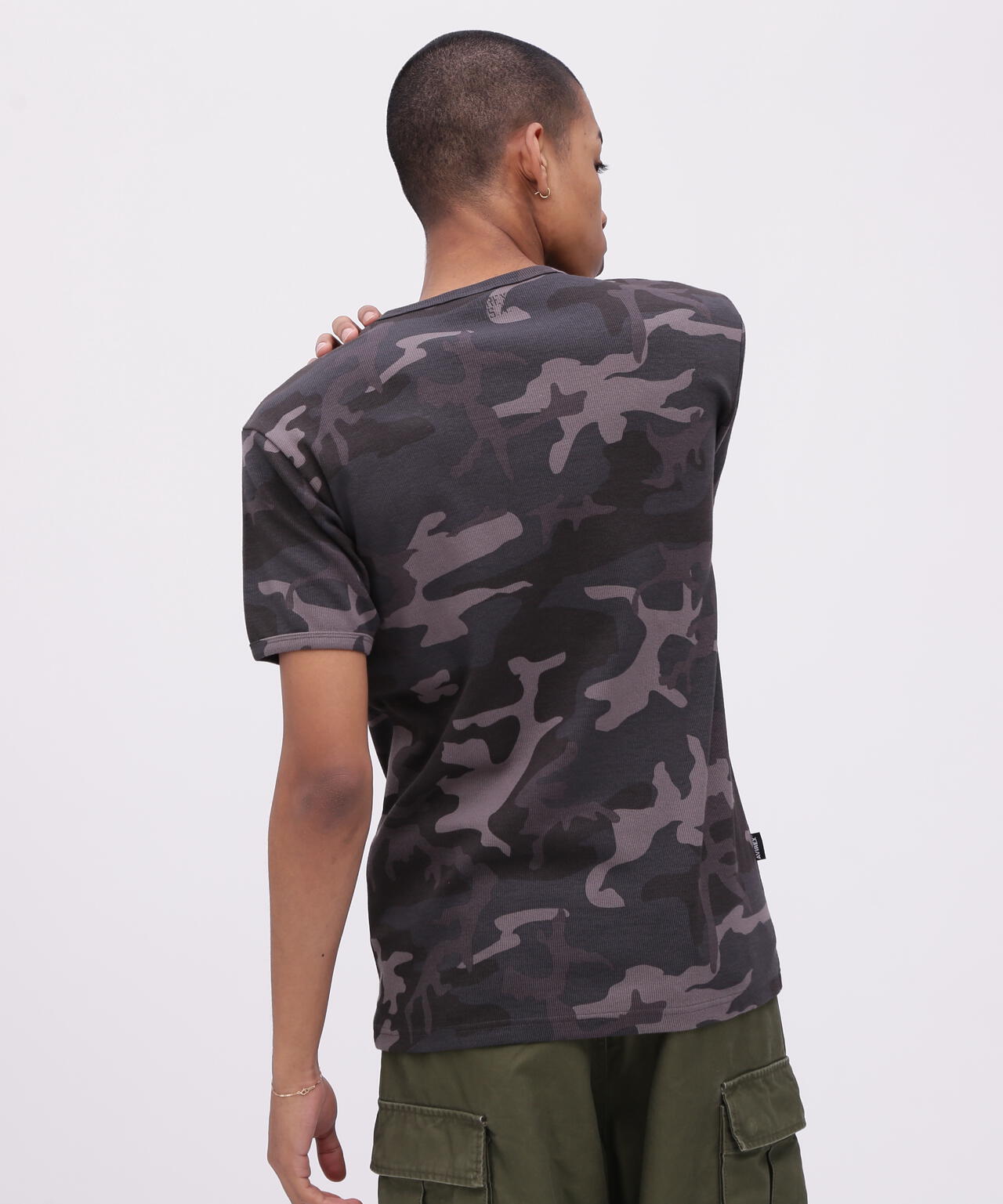 《DAILY/デイリー》RIB SHORT SLEEVE CREW NECK T-SHIRT ”CAMOUFLAGE”