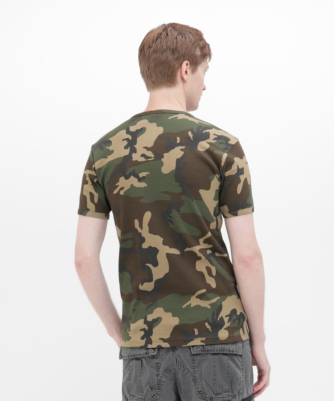 《DAILY/デイリー》RIB SHORT SLEEVE CREW NECK T-SHIRT ”CAMOUFLAGE”