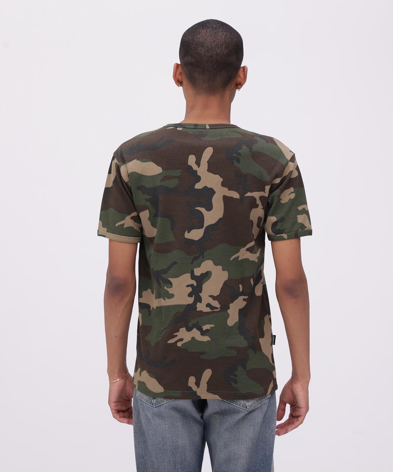 《DAILY/デイリー》RIB SHORT SLEEVE CREW NECK T-SHIRT ”CAMOUFLAGE”
