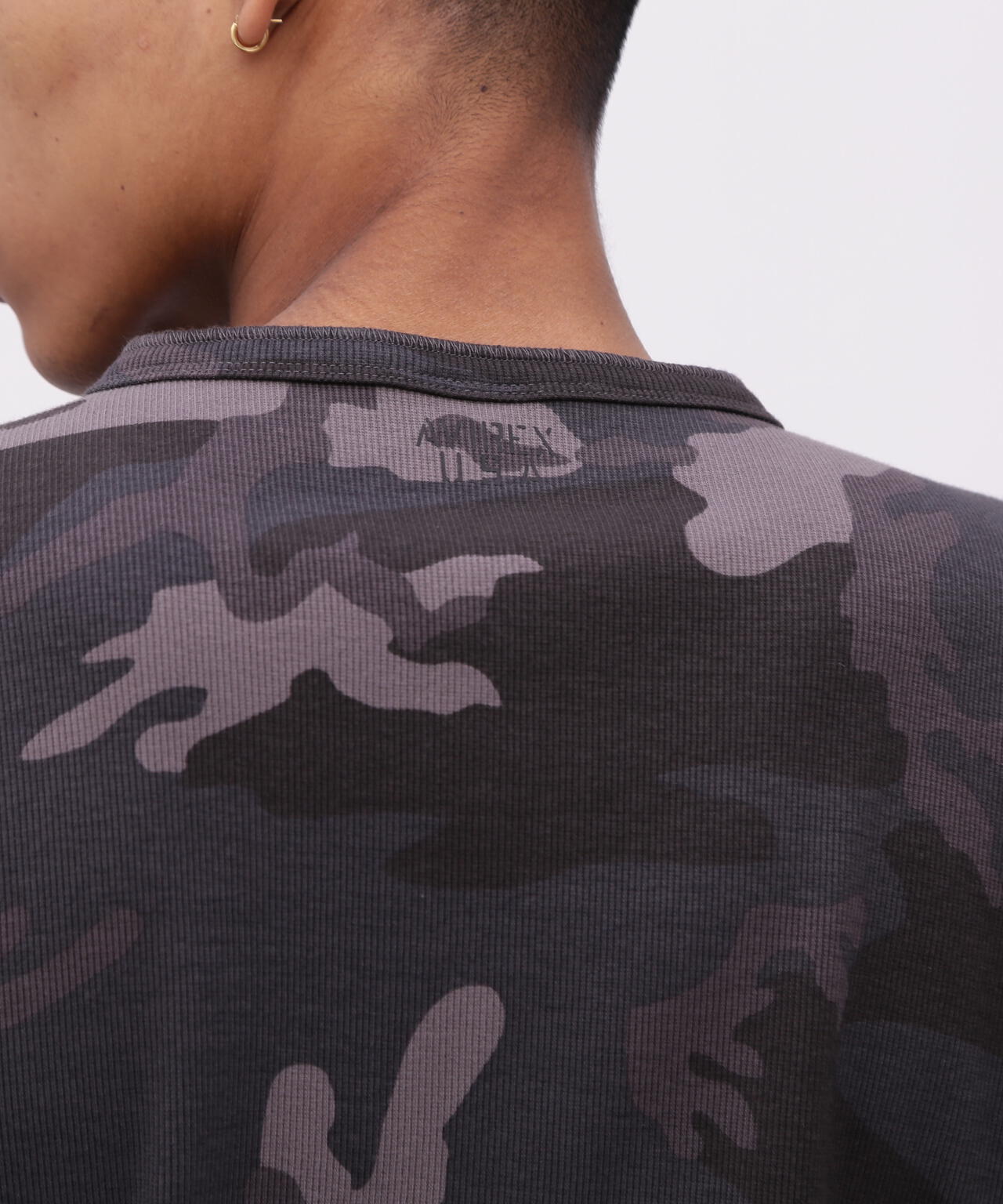 《DAILY/デイリー》RIB S/S HENLEY NECK T-SHIRT ”CAMOUFLAGE”