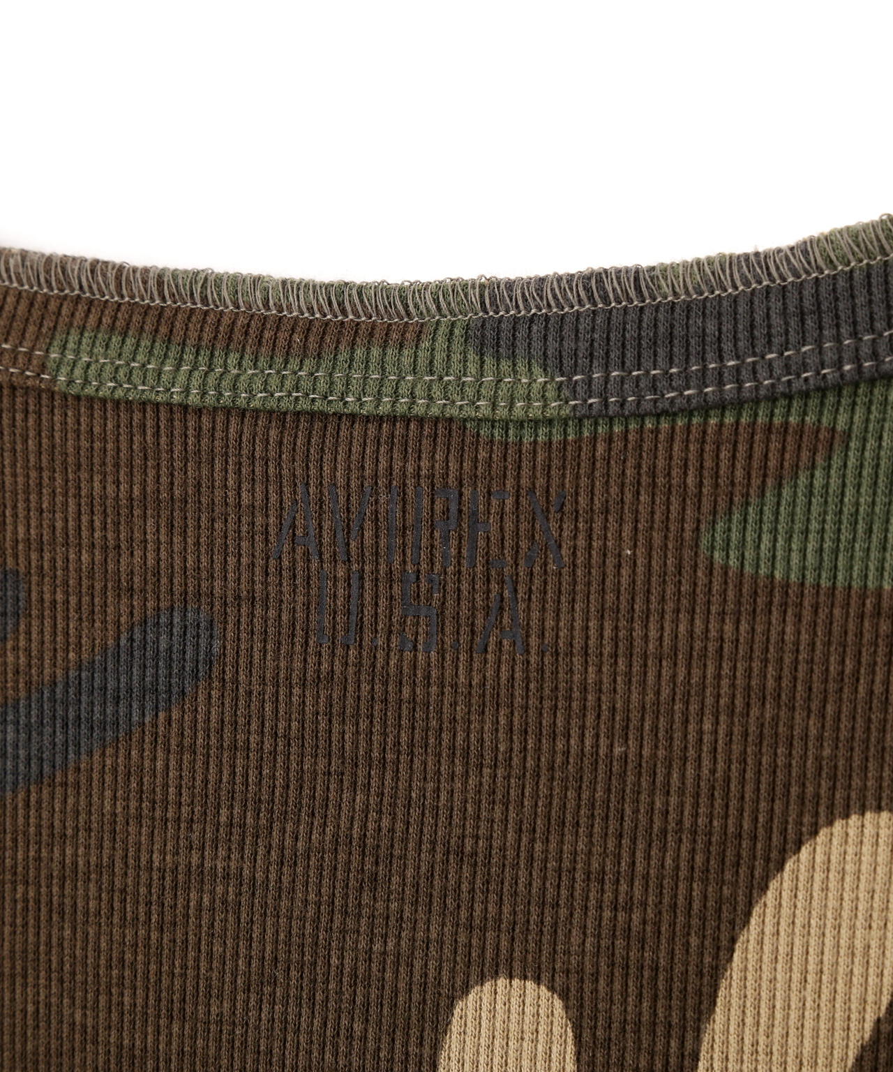 《DAILY/デイリー》RIB S/S HENLEY NECK T-SHIRT ”CAMOUFLAGE”