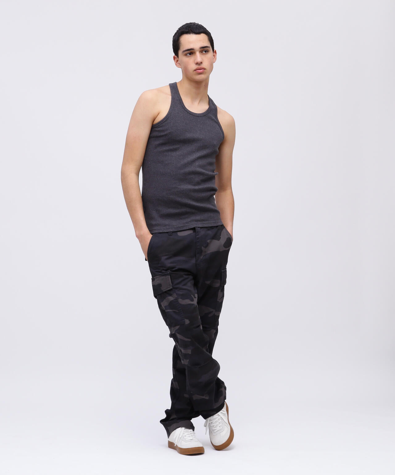 《DAILY/デイリー》RIB TANK TOP BACK CROSS/リブ タンクトップ バッククロス  デイリーウェア