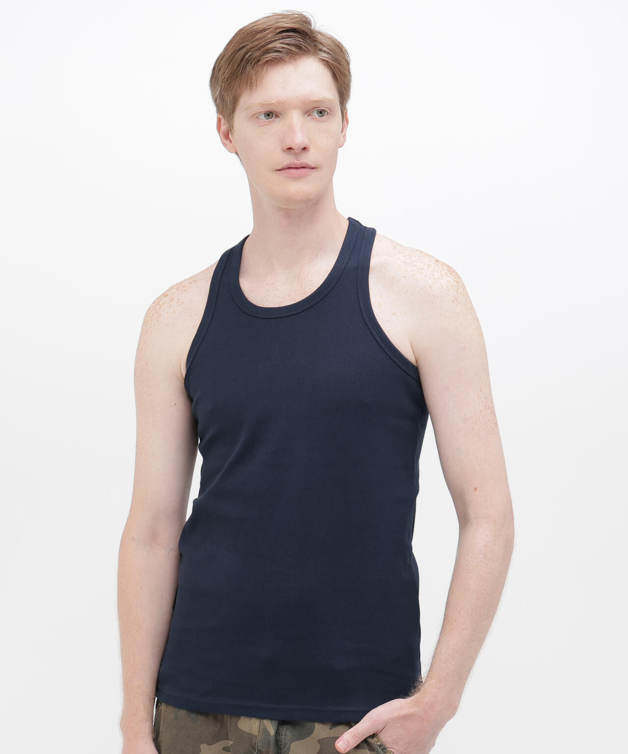 《DAILY/デイリー》RIB TANK TOP BACK CROSS/リブ タンクトップ バッククロス  デイリーウェア