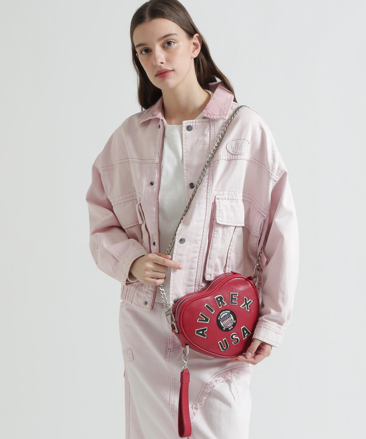 《直営店限定》VARSITY HEART CHAIN BAG/バーシティーハートチェーンバッグ