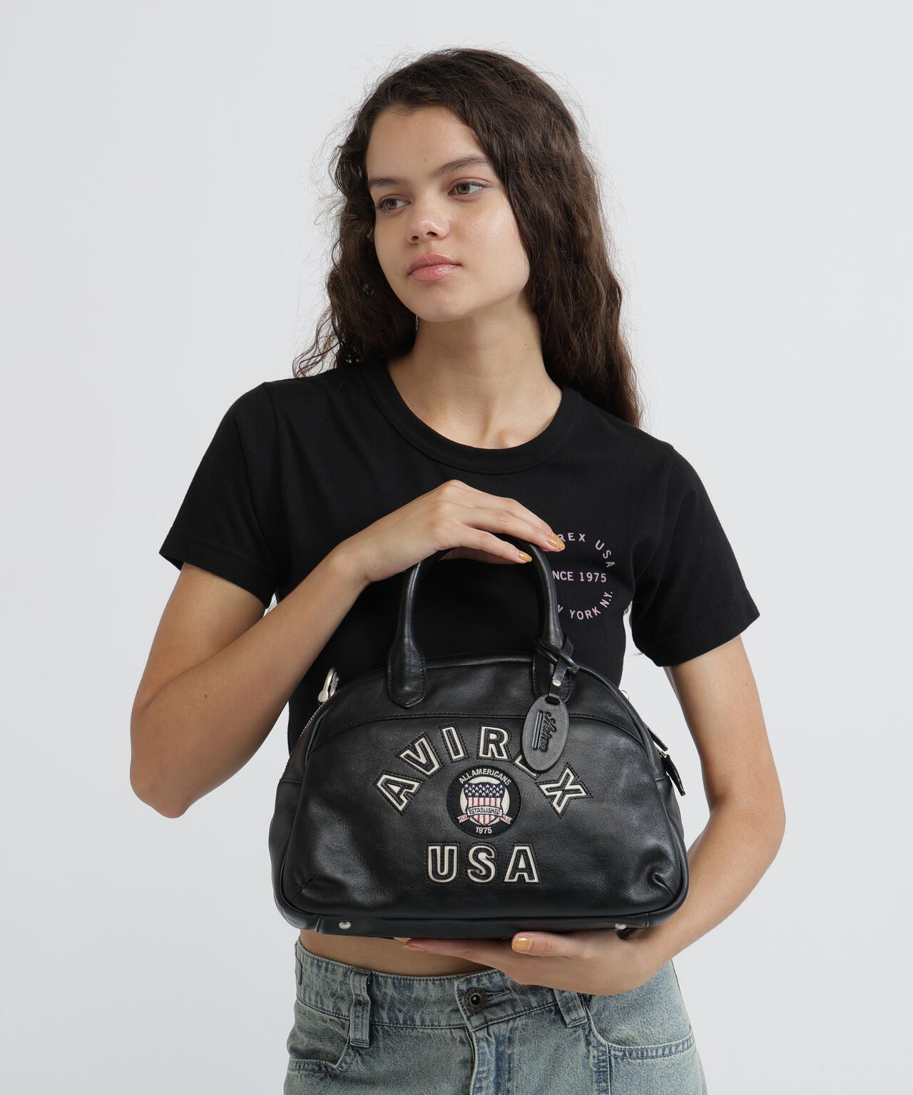 VARSITY LEATHER MINI-BOSTON BAG / AVX5625