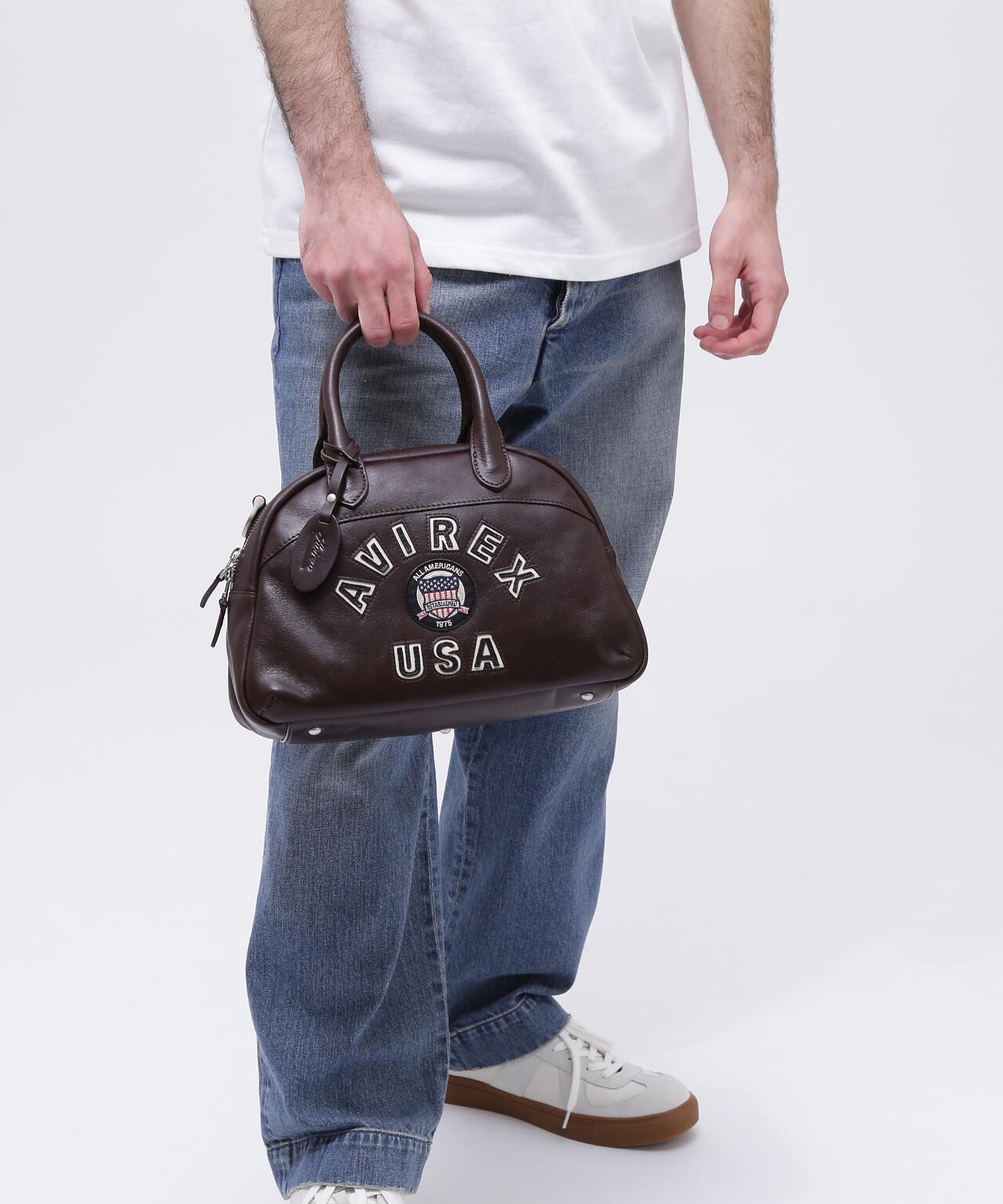 VARSITY LEATHER MINI-BOSTON BAG / AVX5625