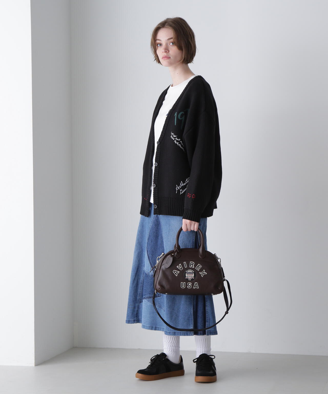 VARSITY LEATHER MINI-BOSTON BAG / AVX5625