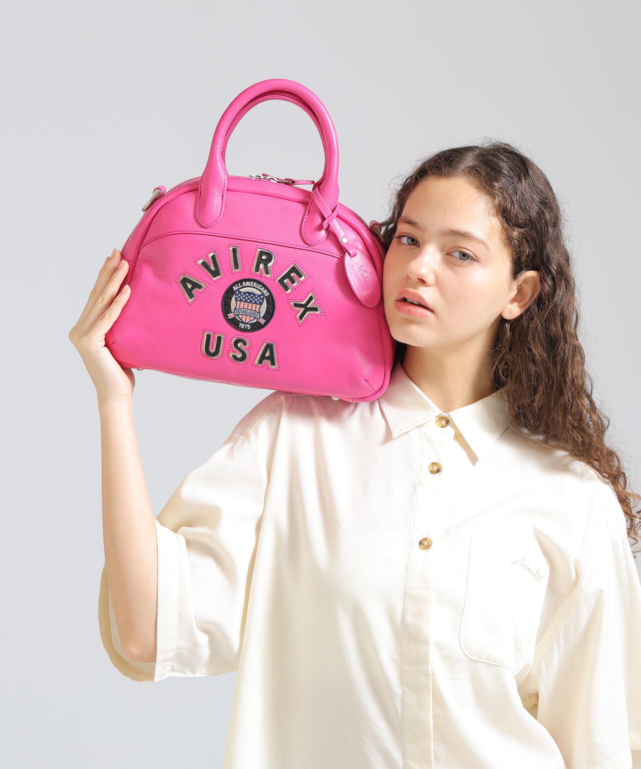 VARSITY LEATHER MINI-BOSTON BAG / AVX5625