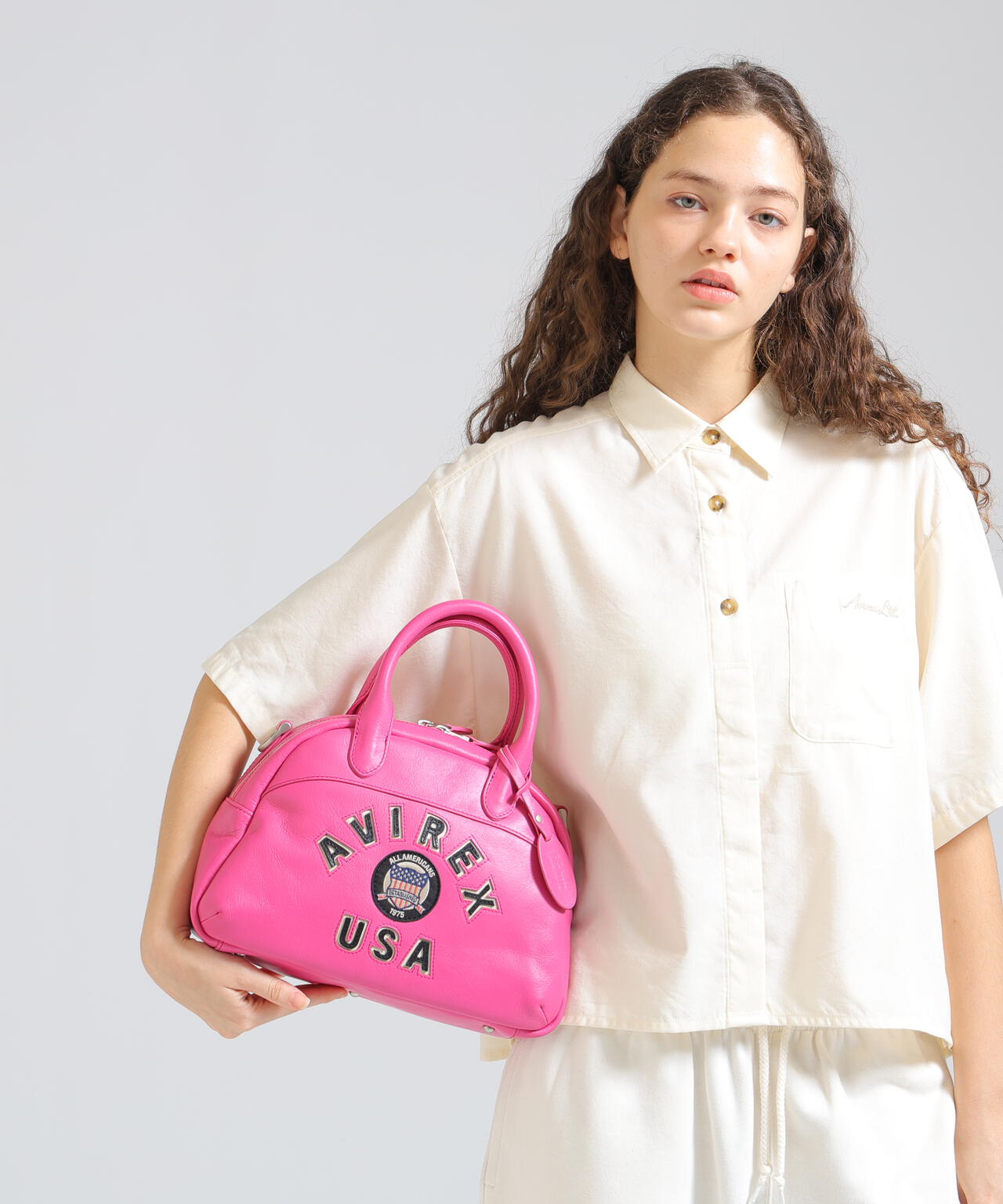 VARSITY LEATHER MINI-BOSTON BAG / AVX5625