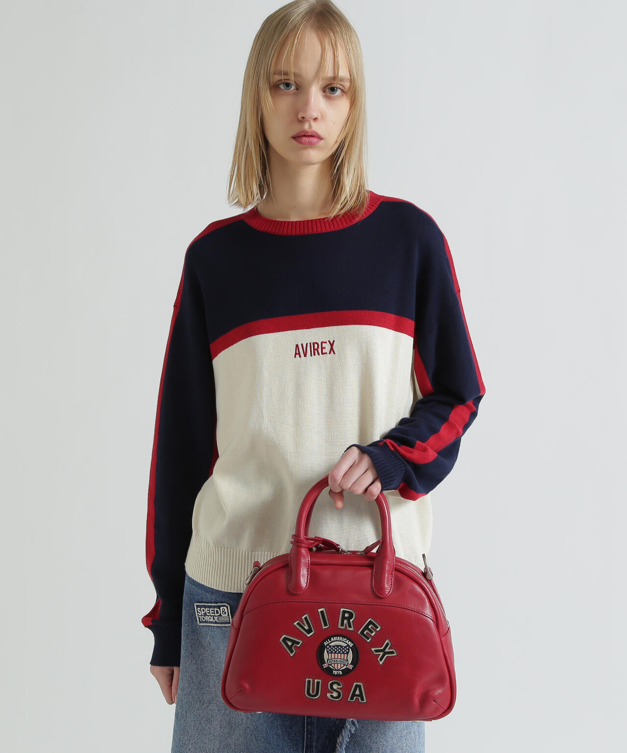 VARSITY LEATHER MINI-BOSTON BAG / AVX5625