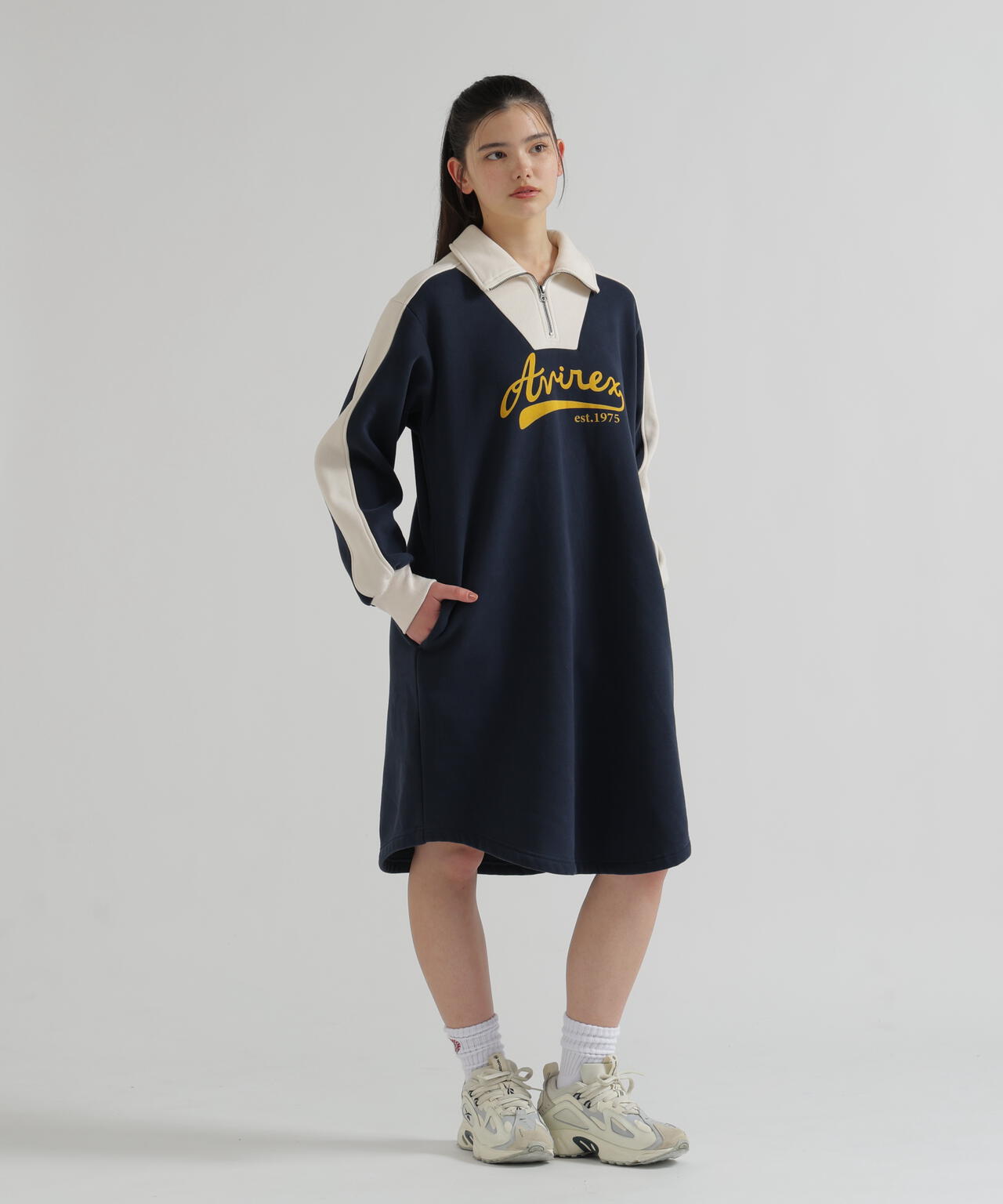 BI-COLOR FLEECE LINED DRESS