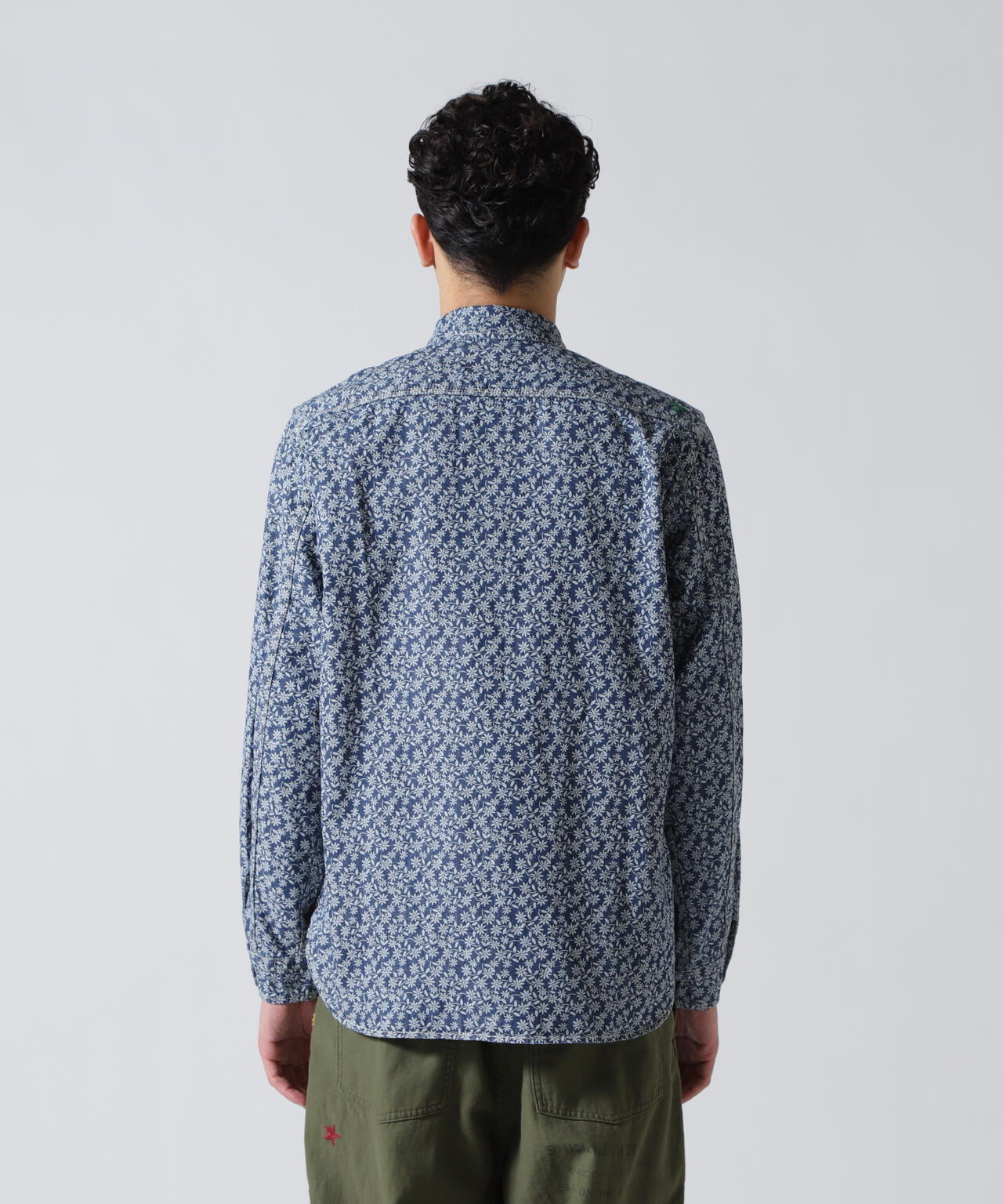 FLORAL PATTERN DENIM WORK L/S SHIRT