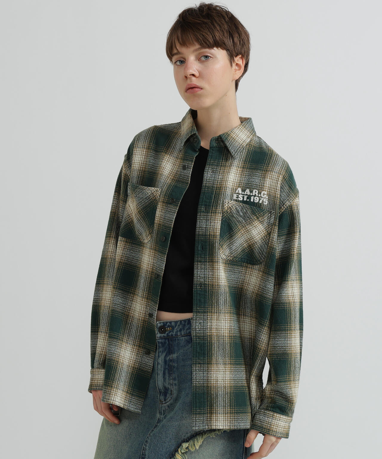 《WOMAN》OMBRE CHECK SHIRT