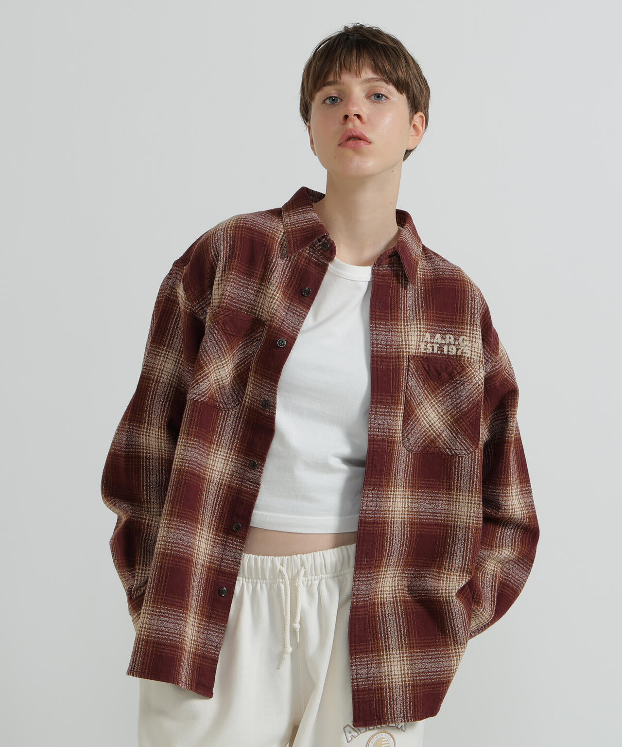 《WOMAN》OMBRE CHECK SHIRT