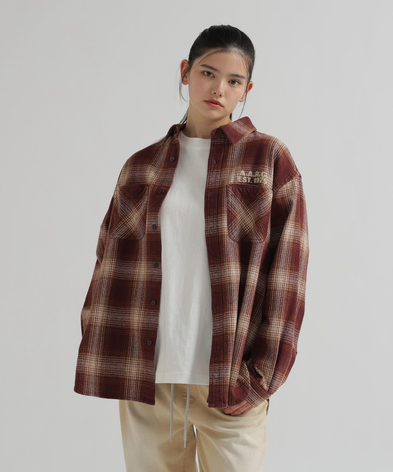 《WOMAN》OMBRE CHECK SHIRT
