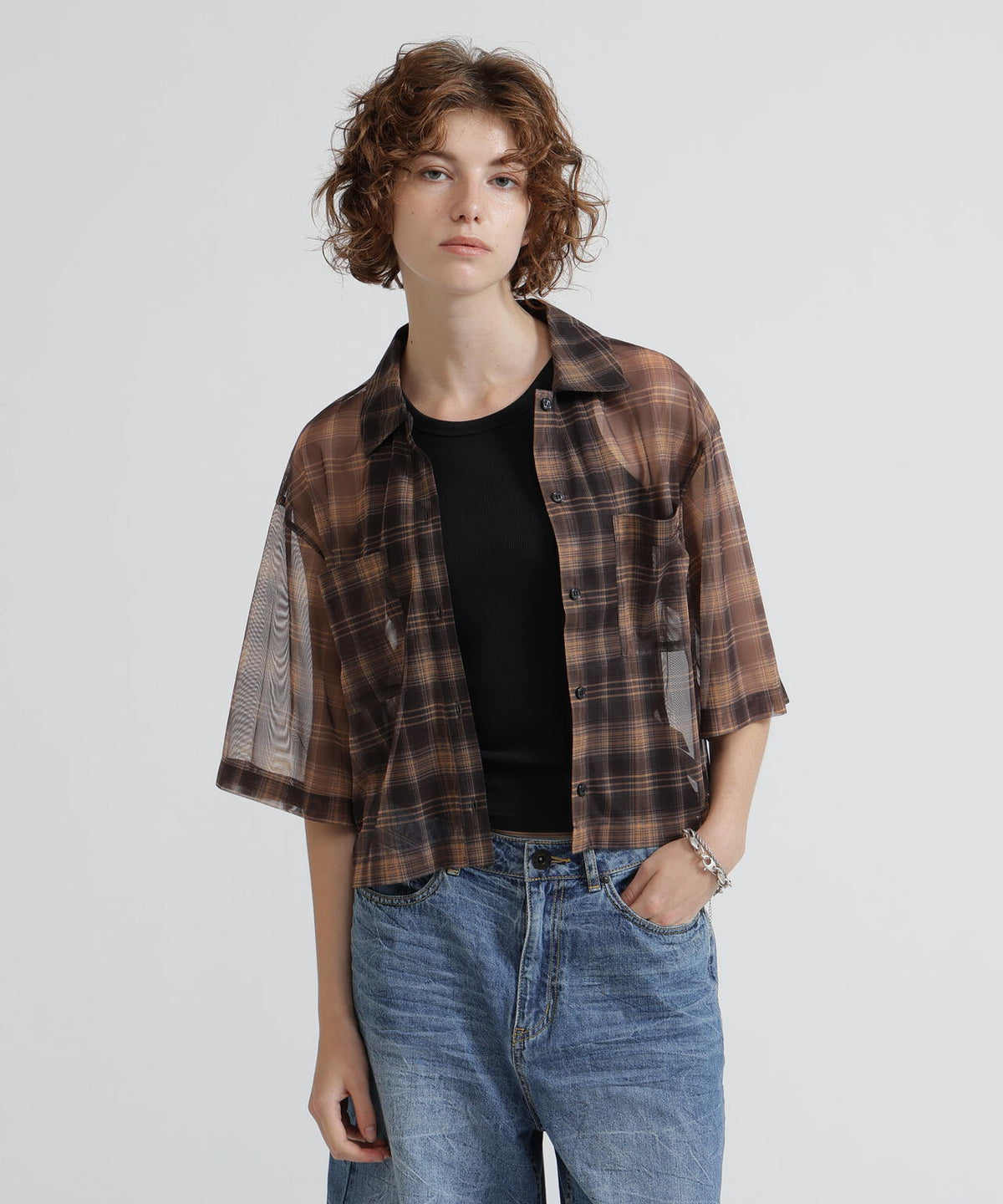 《直営店限定》SHEER CHECK SHIRT