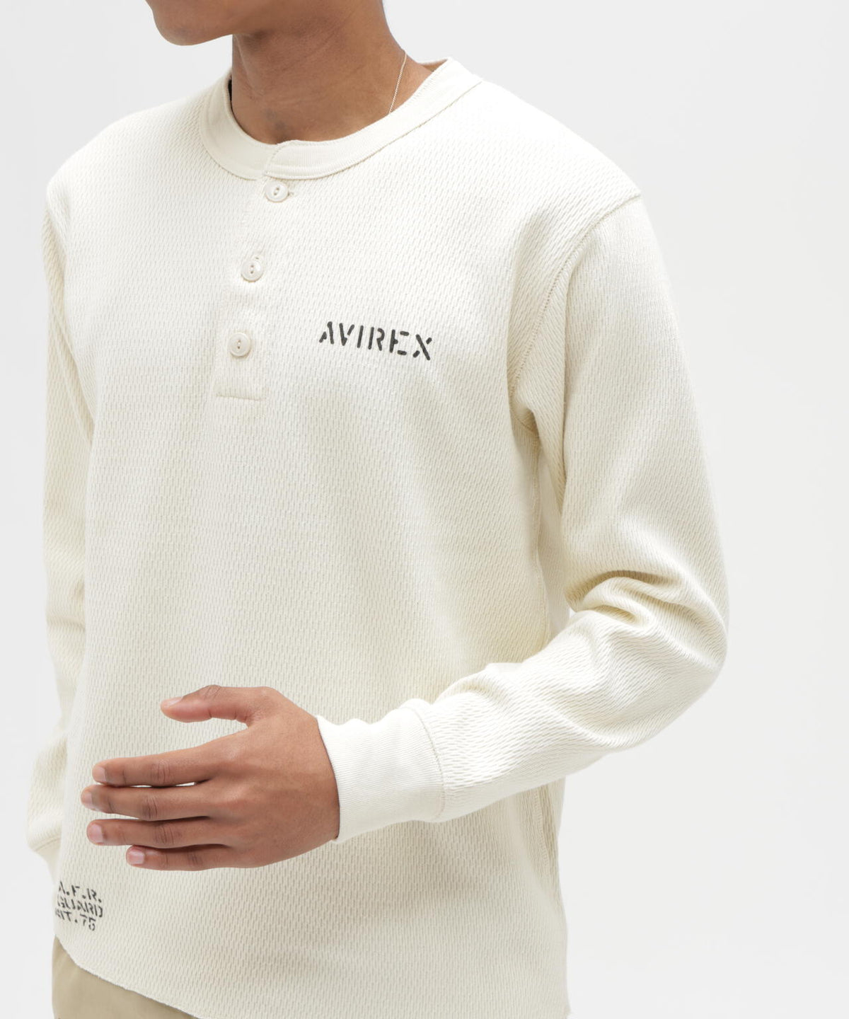 《WEB&DEPOT限定》STENCIL HONEYCOMB HENLEY NECK L/S T-SHIRT