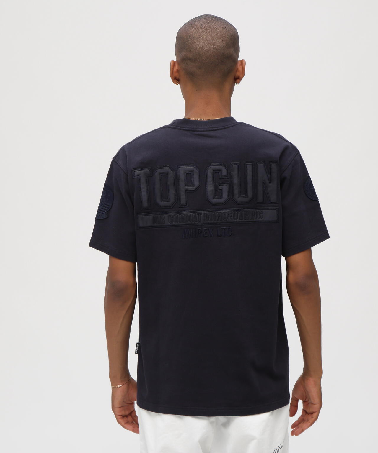 《直営店限定》S/S TOPGUN LEATHER PATCHED T-SHIRT