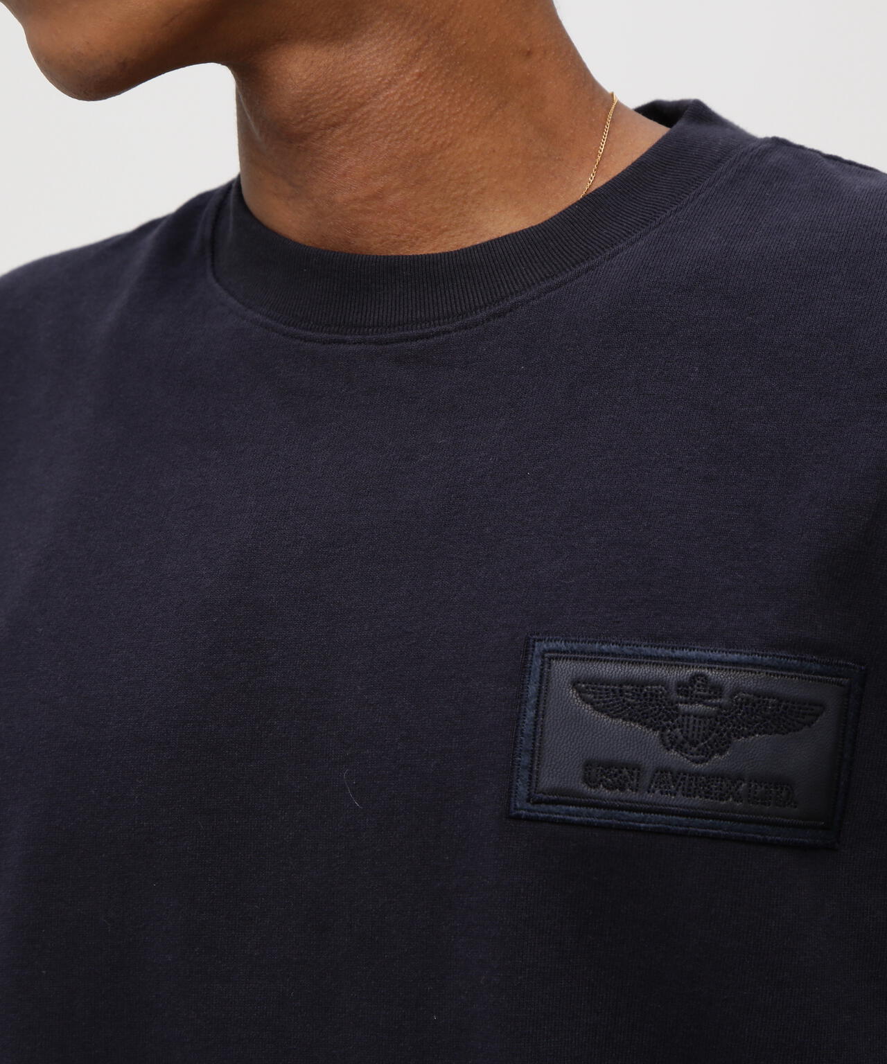 《直営店限定》S/S TOPGUN LEATHER PATCHED T-SHIRT