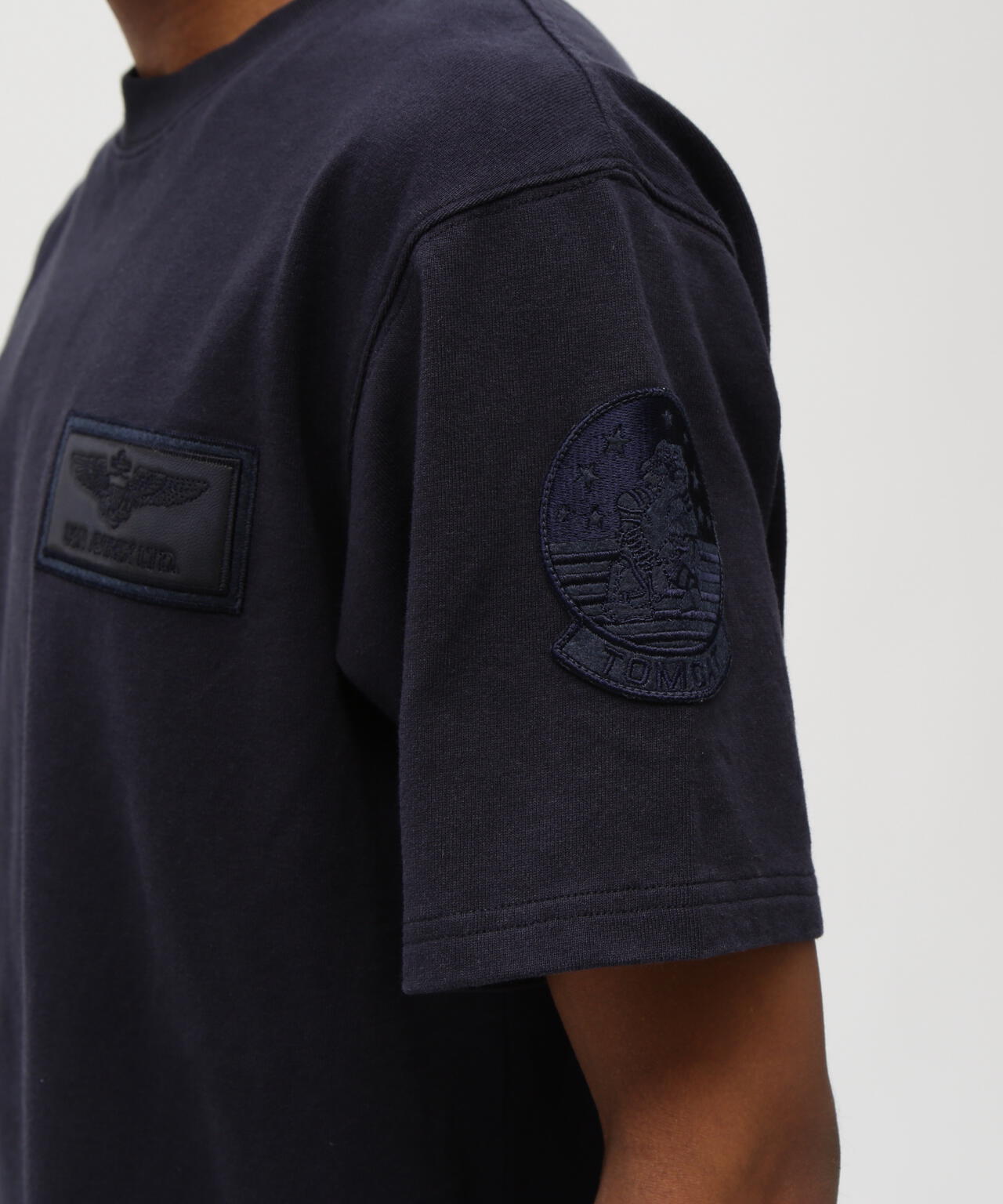《直営店限定》S/S TOPGUN LEATHER PATCHED T-SHIRT