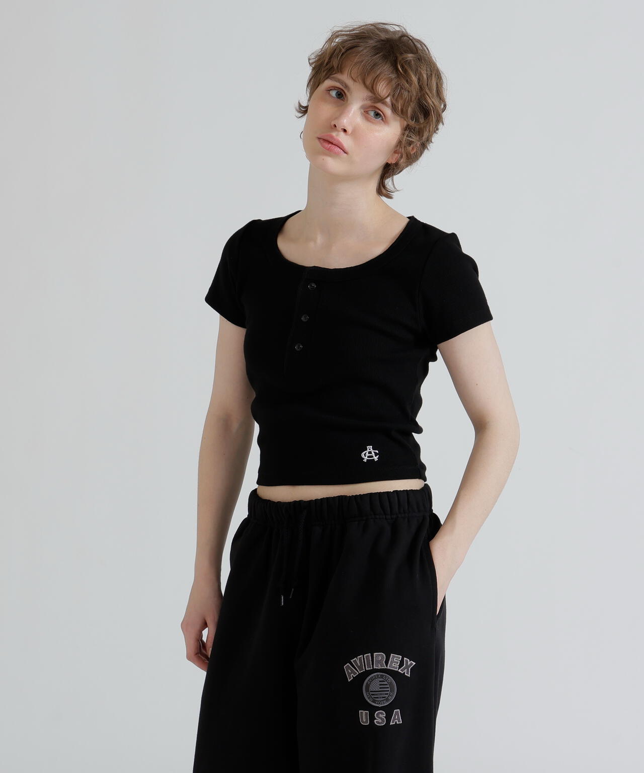 《直営店限定》S/S AC RIB HENLY T-SHIRT