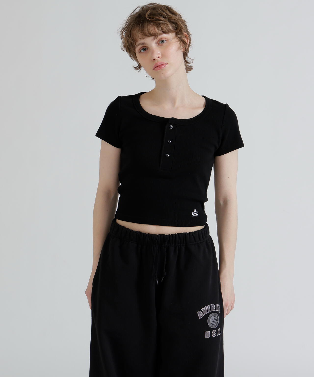 《直営店限定》S/S AC RIB HENLY T-SHIRT