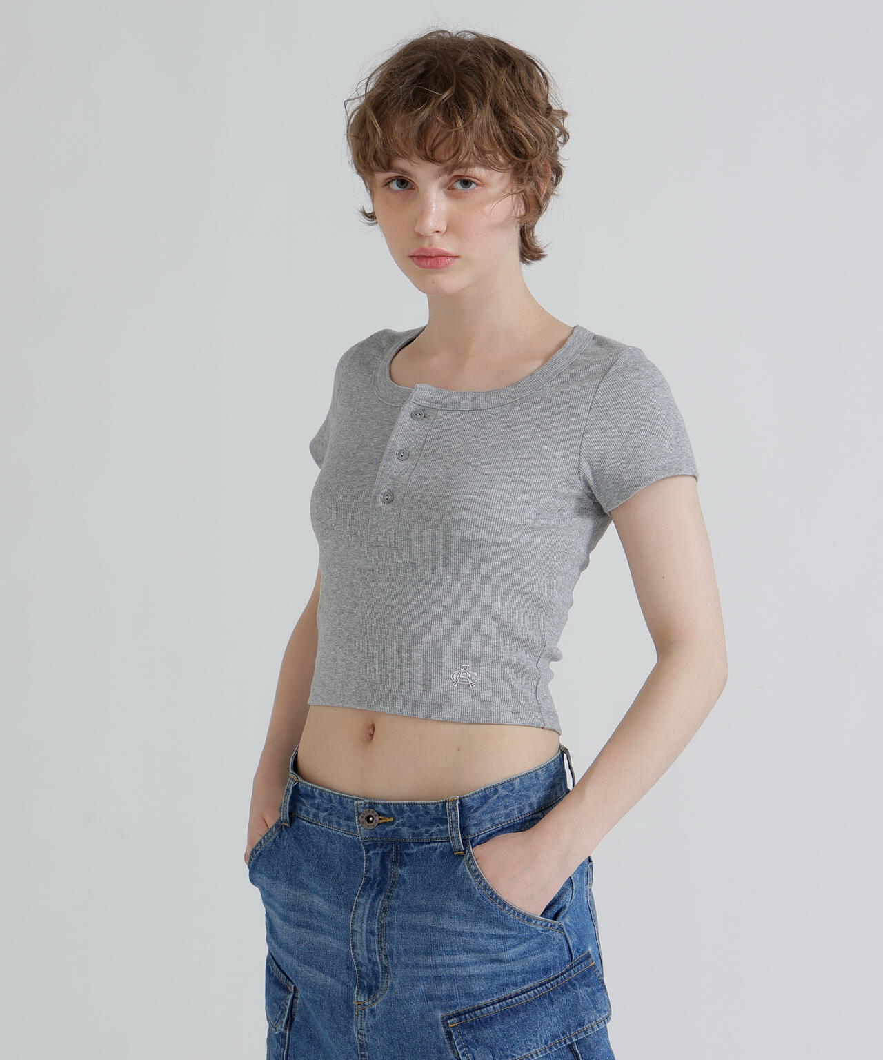 《直営店限定》S/S AC RIB HENLY T-SHIRT