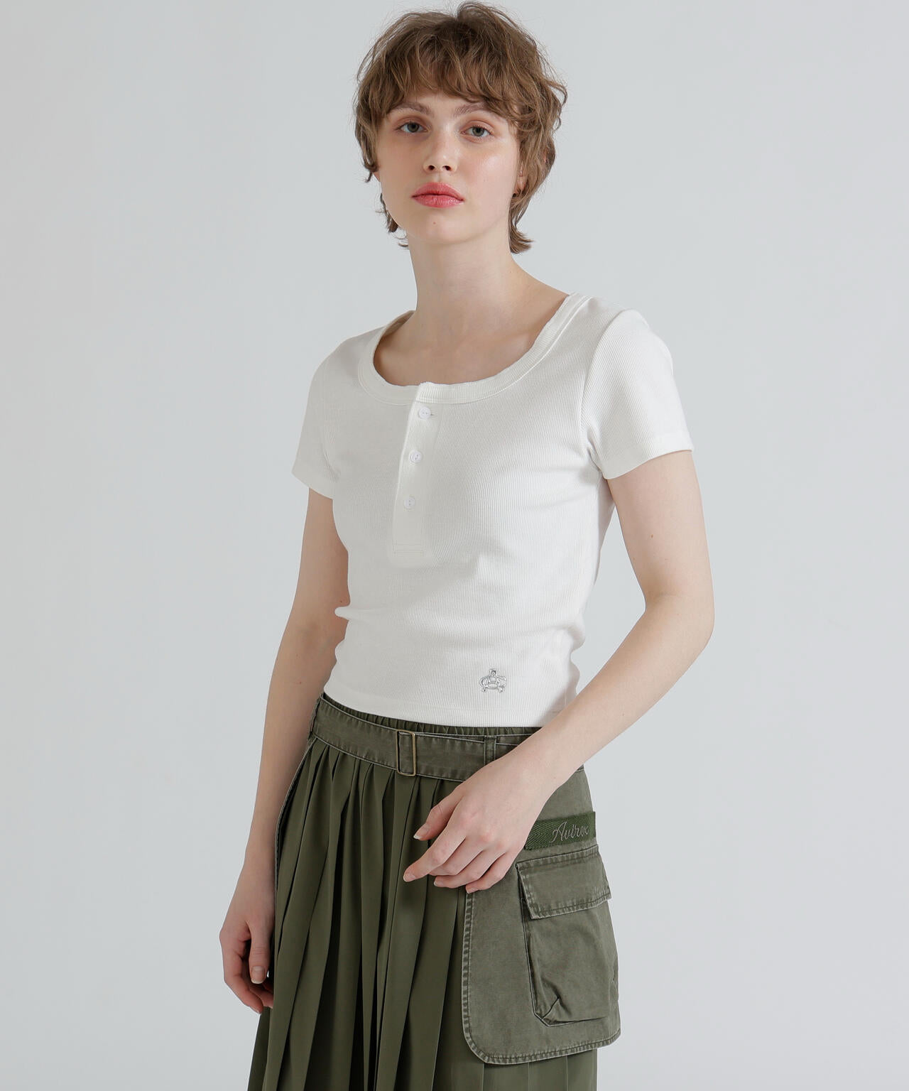 《直営店限定》S/S AC RIB HENLY T-SHIRT
