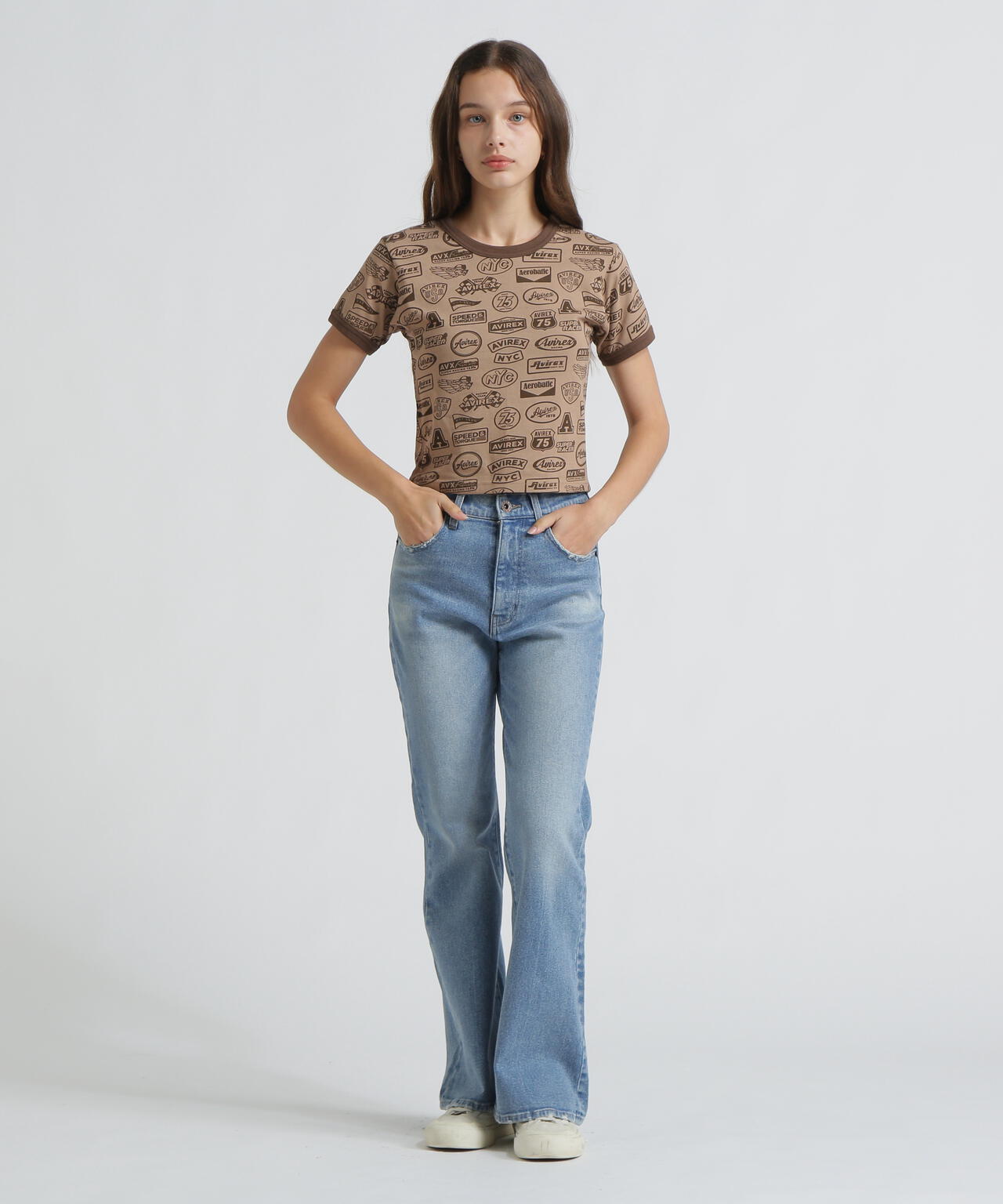 《直営店限定》S/S RINGER PATCH MOTIF FULL PRINT T-SHIRT
