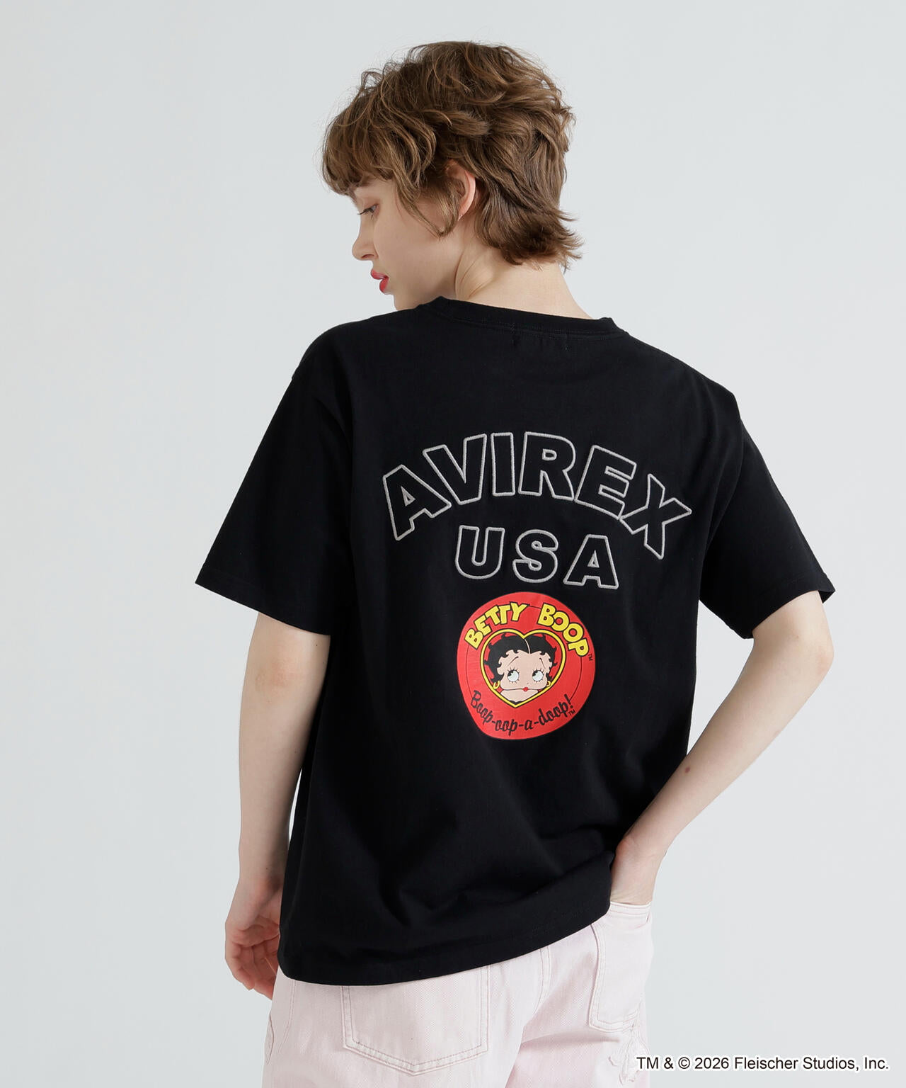 《AVIREX × Betty Boop》VARSITY LOGO S/S T-SHIRT