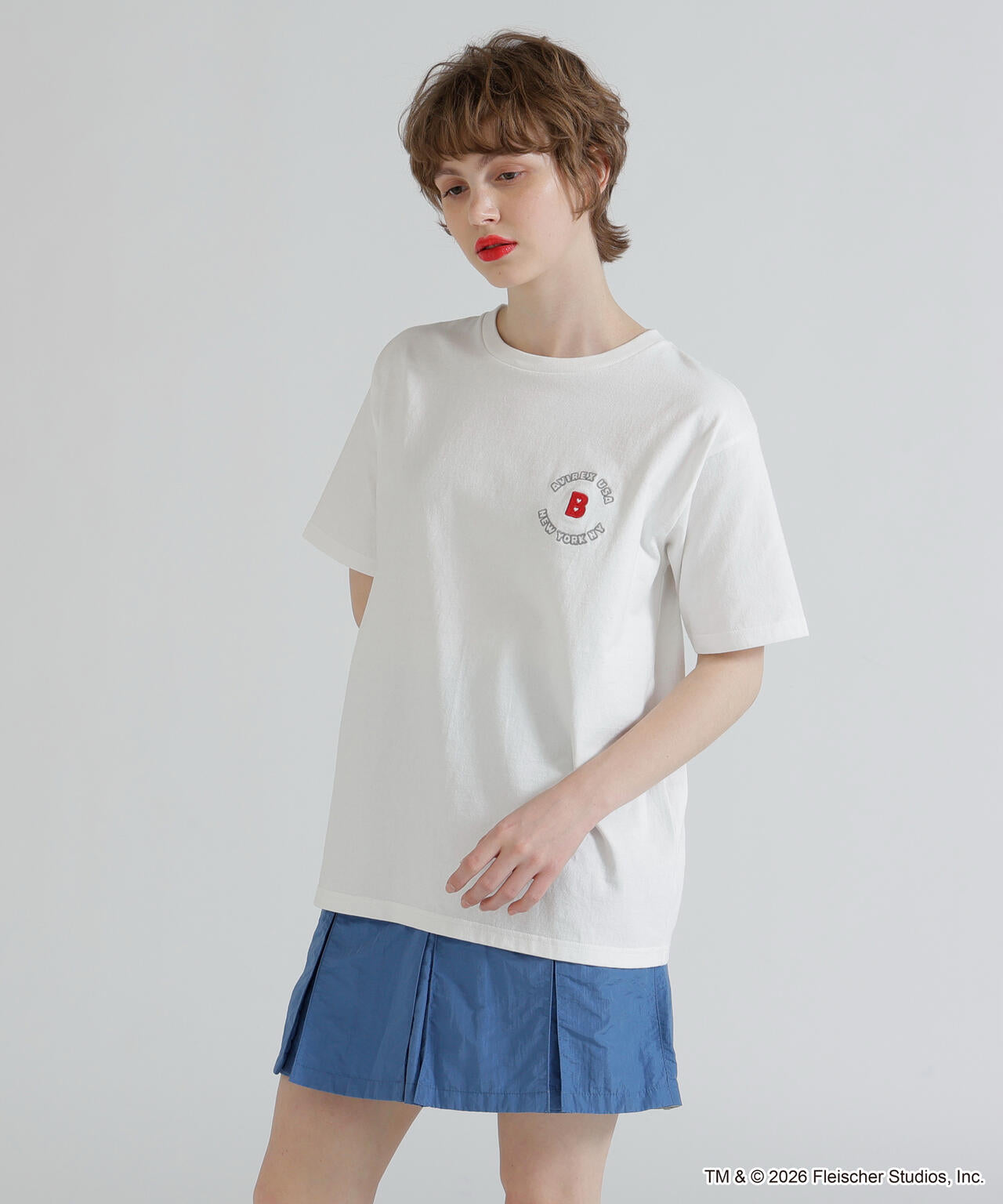 《AVIREX × Betty Boop》VARSITY LOGO S/S T-SHIRT