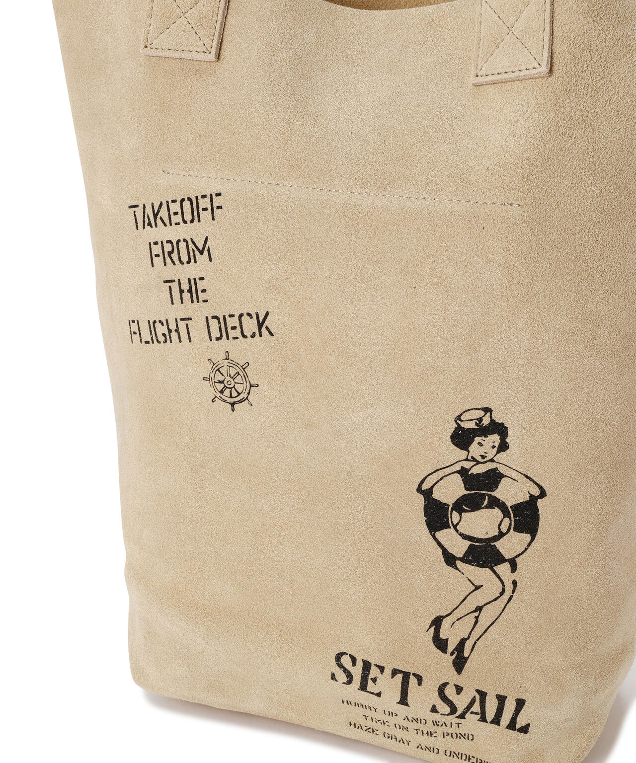 JAPAN MADE SUEDE TOTE BAG ”USN”