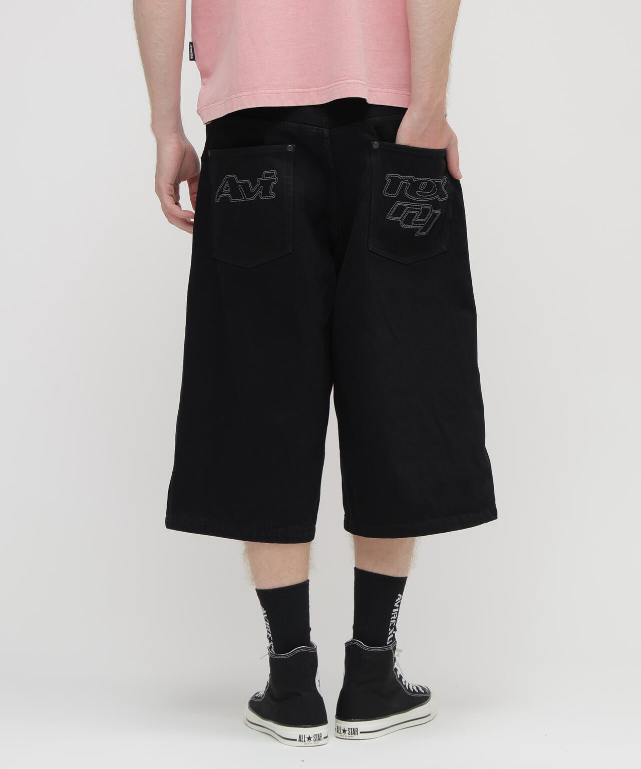 GOALERS EMBROIDERY DENIM SHORTS