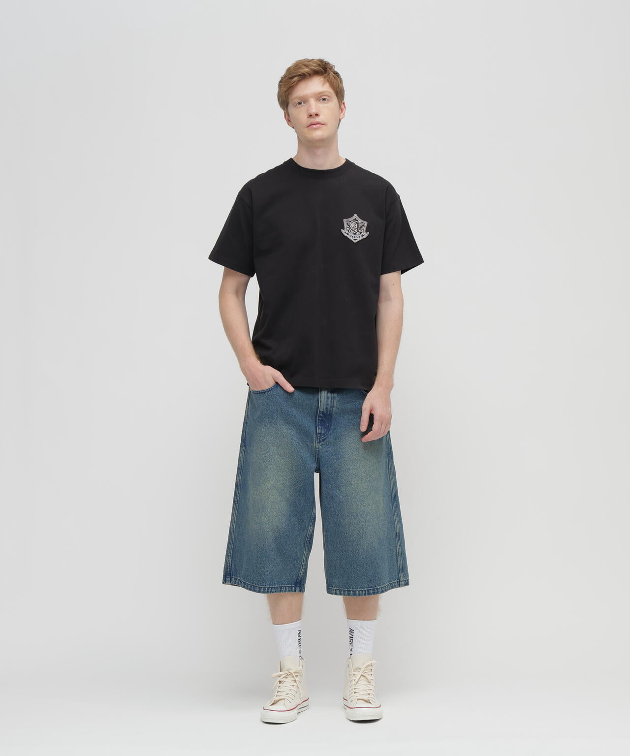 GOALERS EMBROIDERY DENIM SHORTS