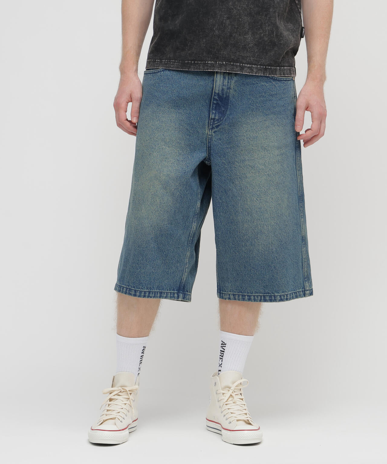 GOALERS EMBROIDERY DENIM SHORTS
