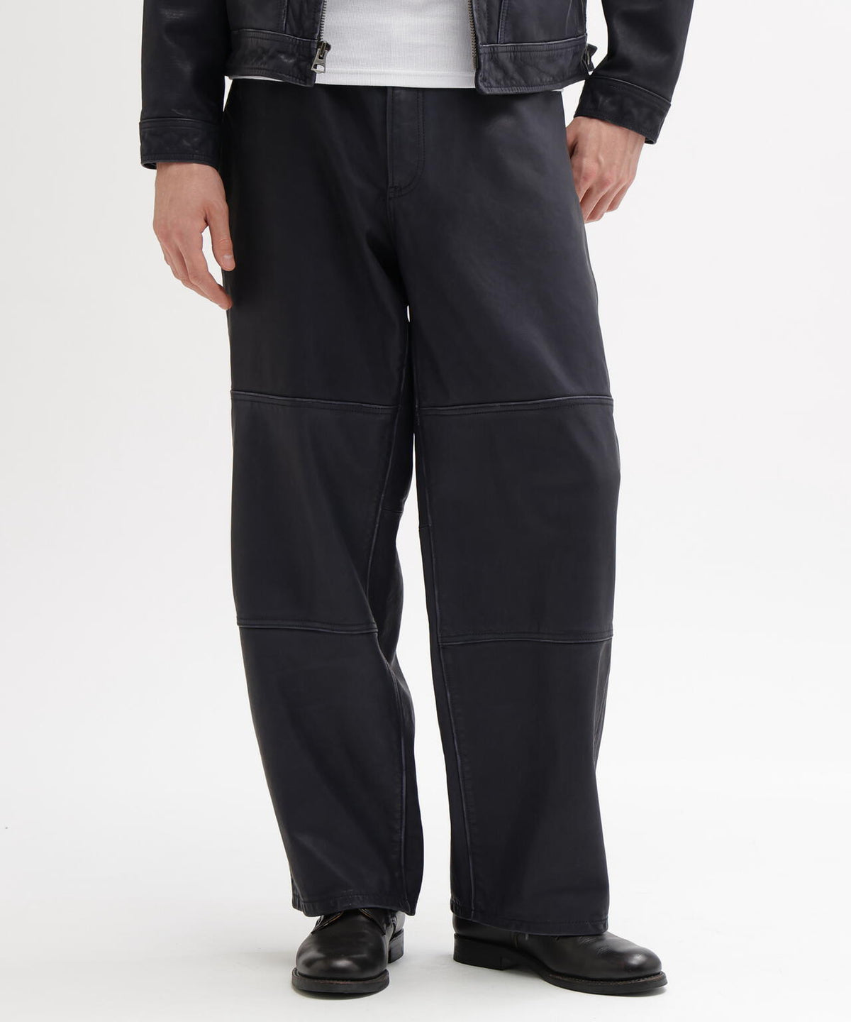 INDIGO LEATHER PANTS