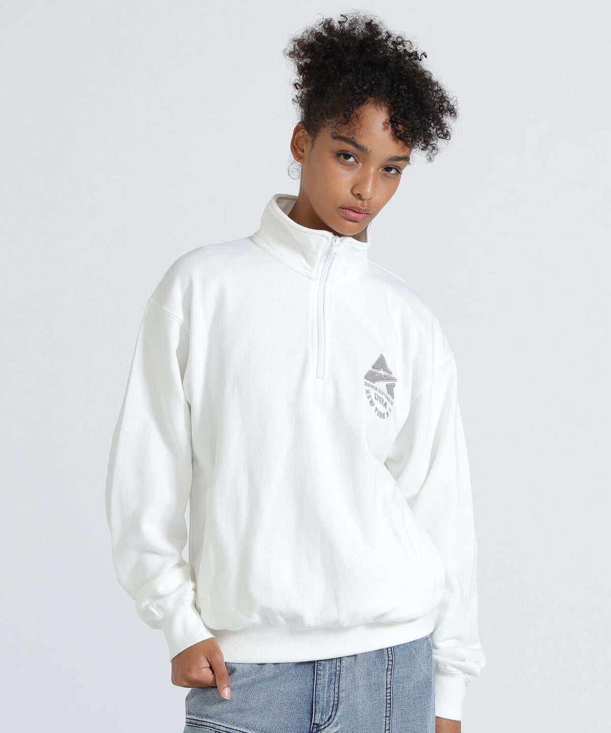 《WEB&DEPOT限定》VARSITY HALF ZIP SWEAT